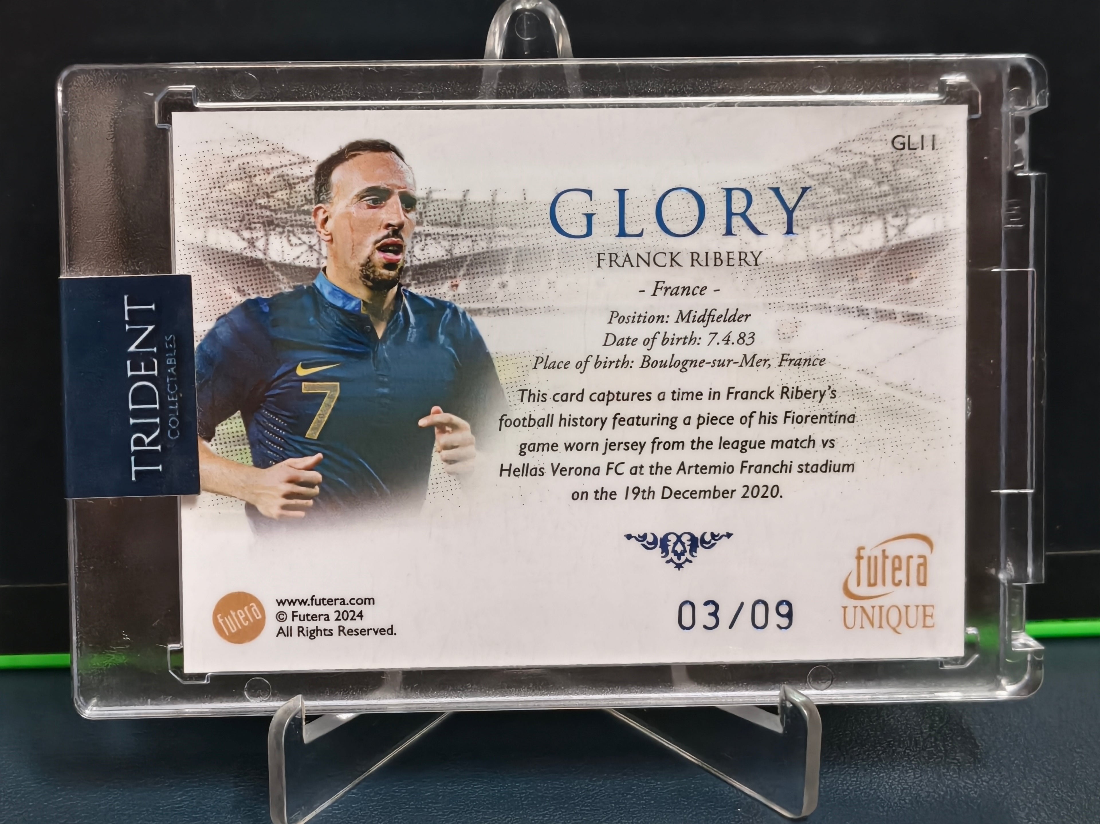 Ribery - 3/9 Memorabilia Card - Futera Unique 2024