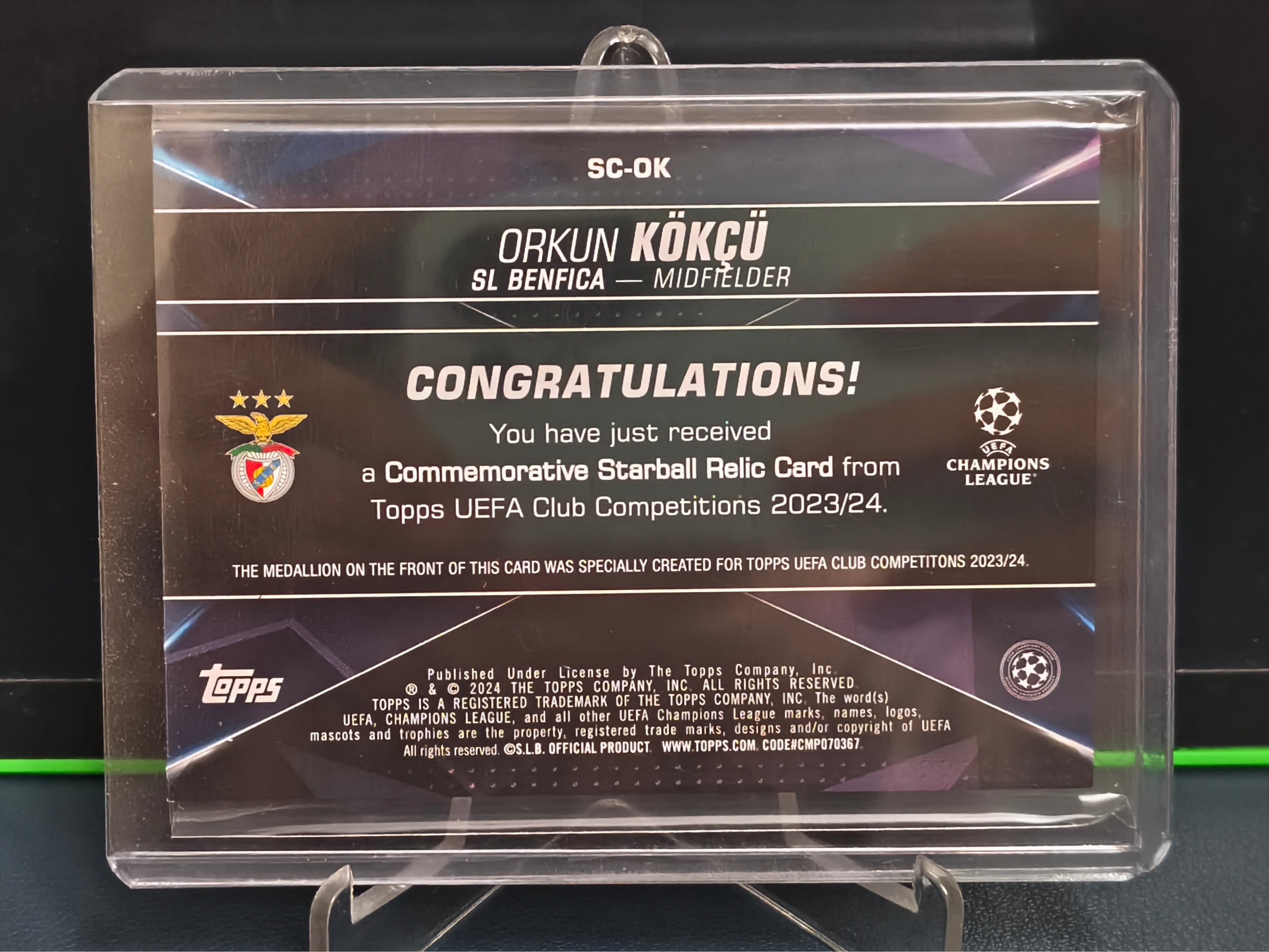 Orkun Kokcu - Starball Relic Card - Topps UCC 23-24
