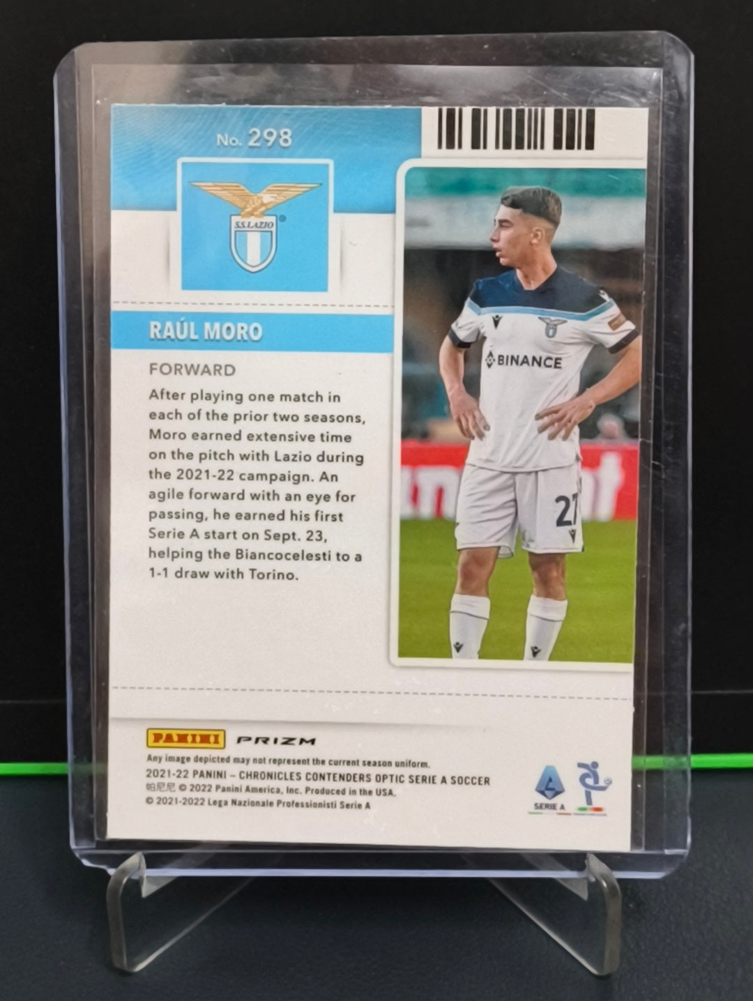 Raul Moro - Rookie Ticket Purple Mojo Card - Panini Chronicles Cont.Optic SerieA 21-22