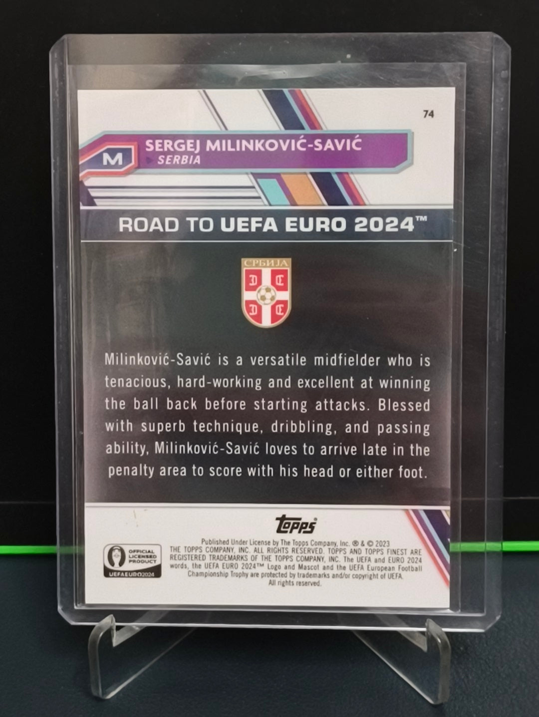 Sergej Milinkovic Savic - 53/99 Card - Topps Finest Road to UEFA Euro 2024