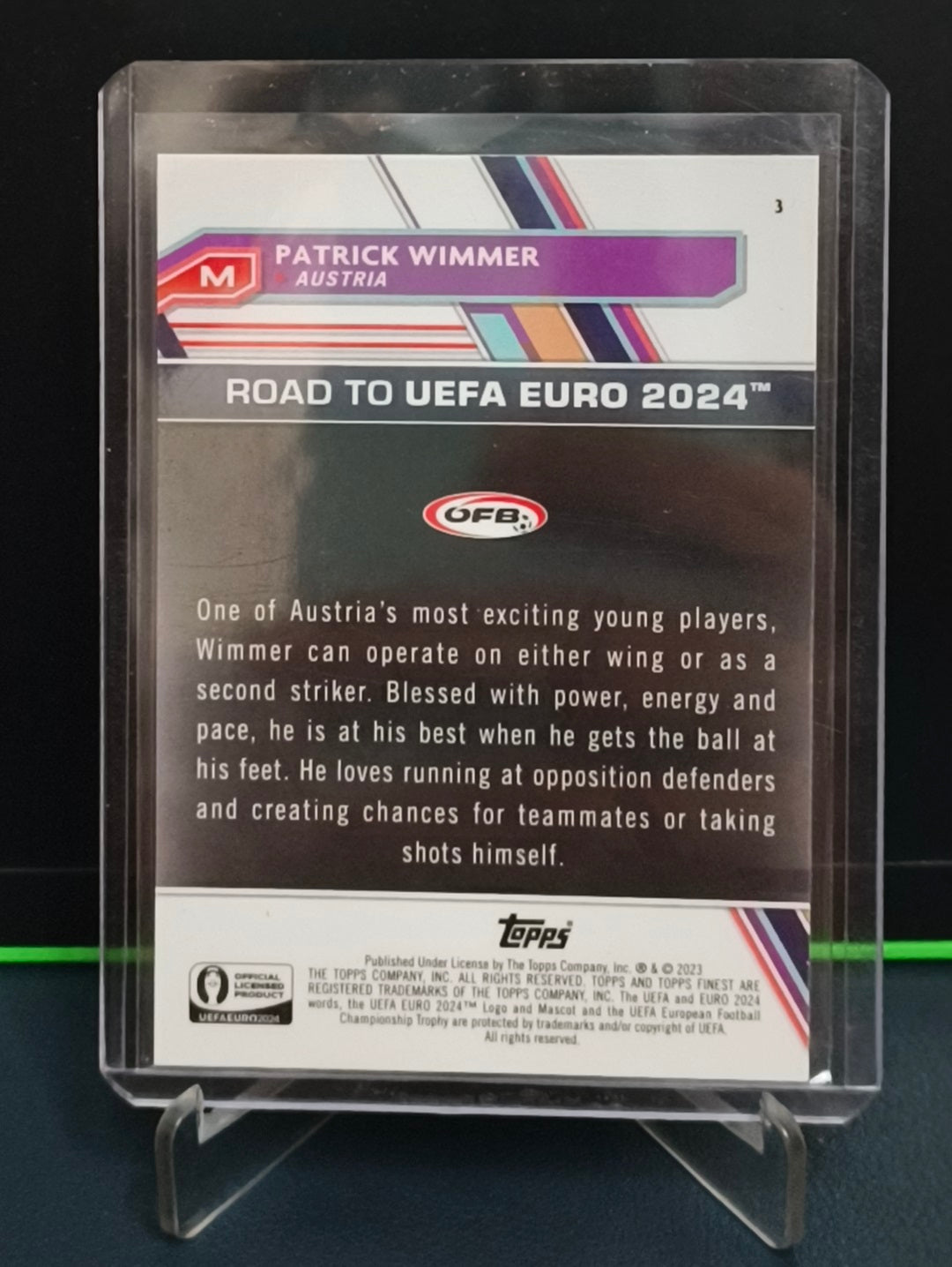 Patrick Wimmer - 79/150 Card - Topps Finest Road to UEFA Euro 2024