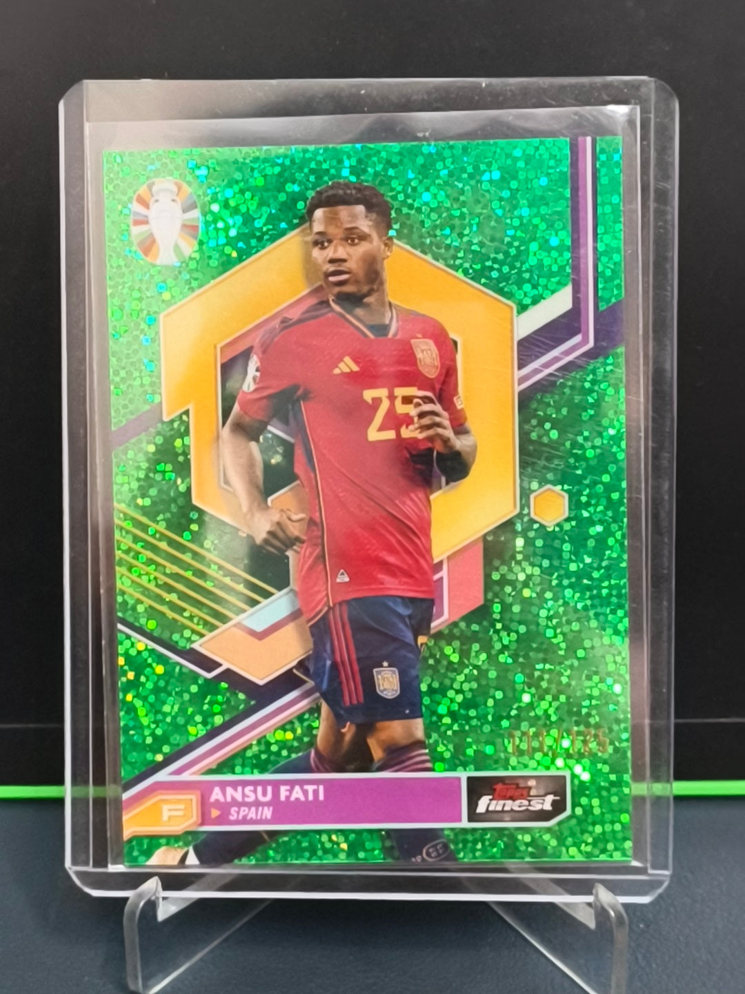 Ansu Fati - 111/125 Card - Topps Finest Road to UEFA Euro 2024