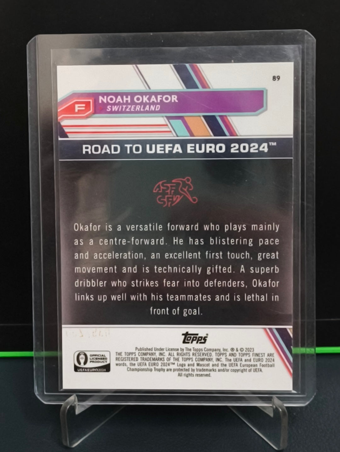Noah Okafor - 38/250 Card - Topps Finest Road to UEFA Euro 2024