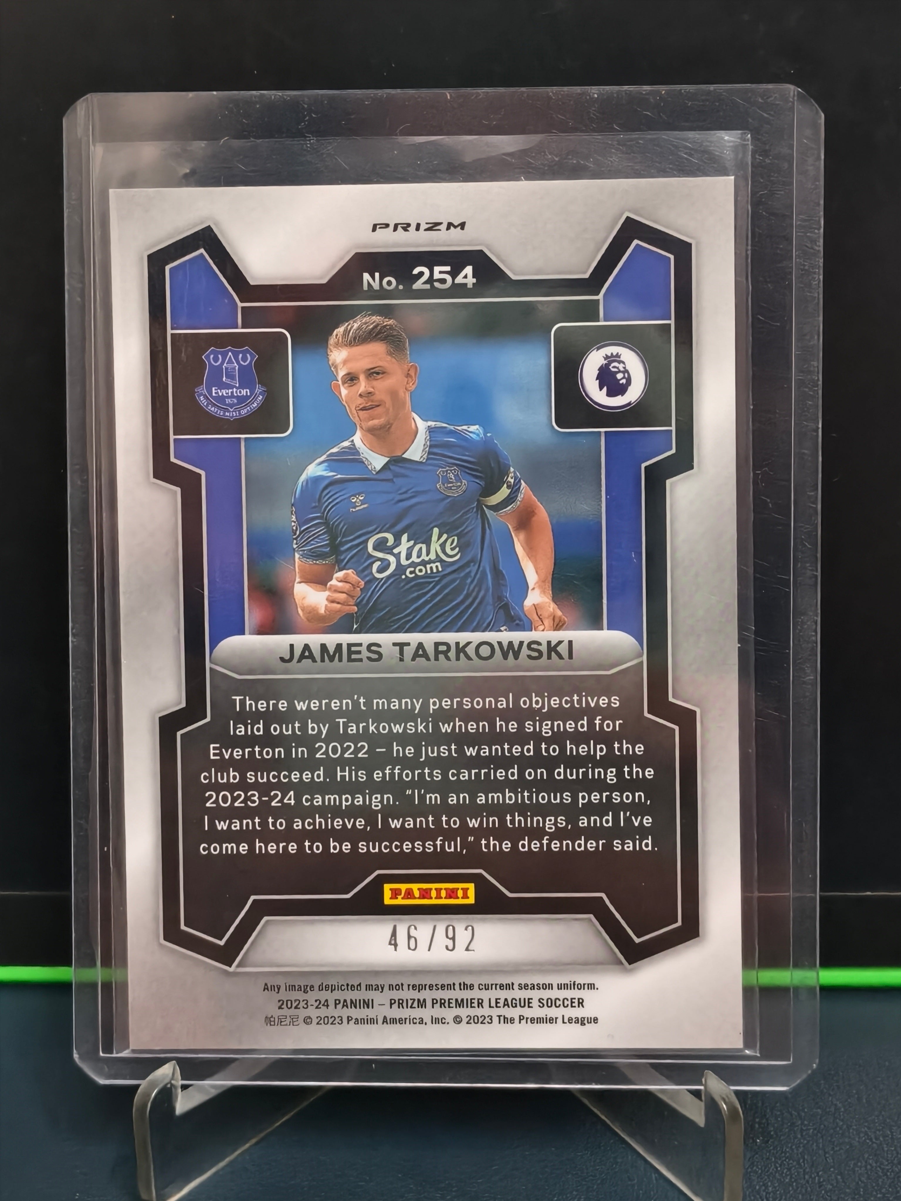 James Tarkowski - 46/92 Card - Panini Prizm PL 23-24