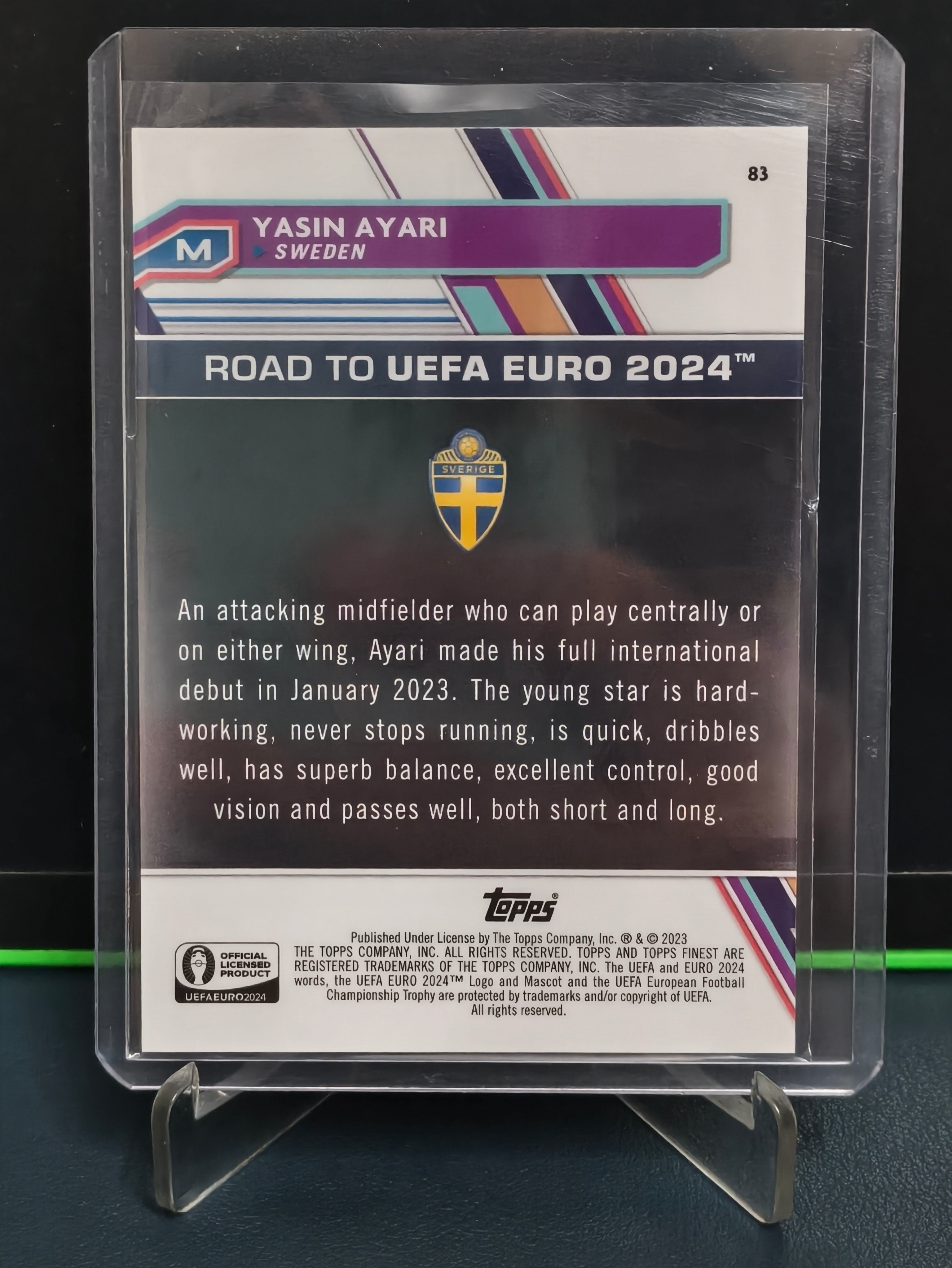Yasin Ayari - 211/250 Card - Topps Finest Road to UEFA Euro 2024