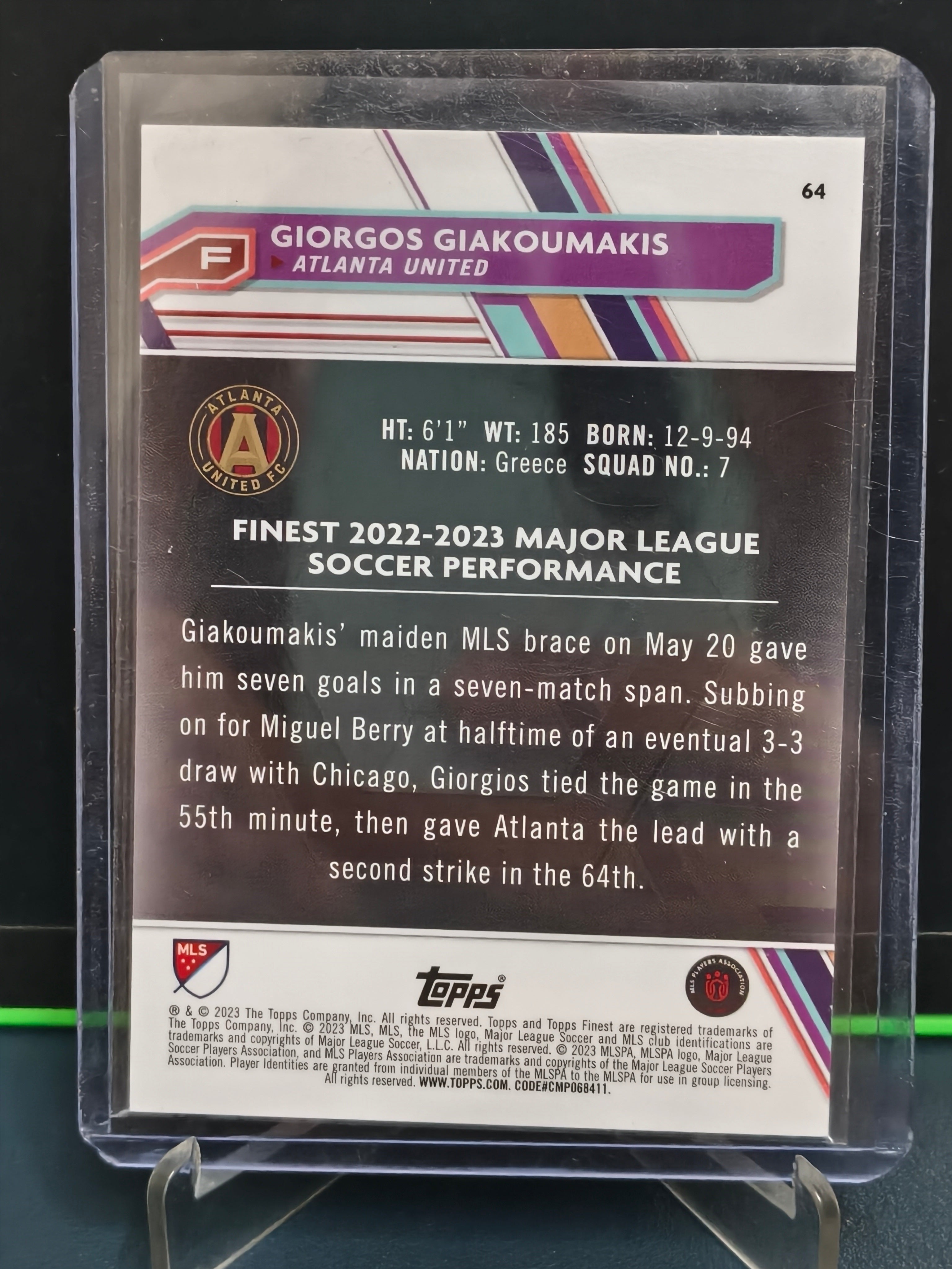 Giorgos Giakoumakis - 43/175 Card - Topps Finest MLS 23