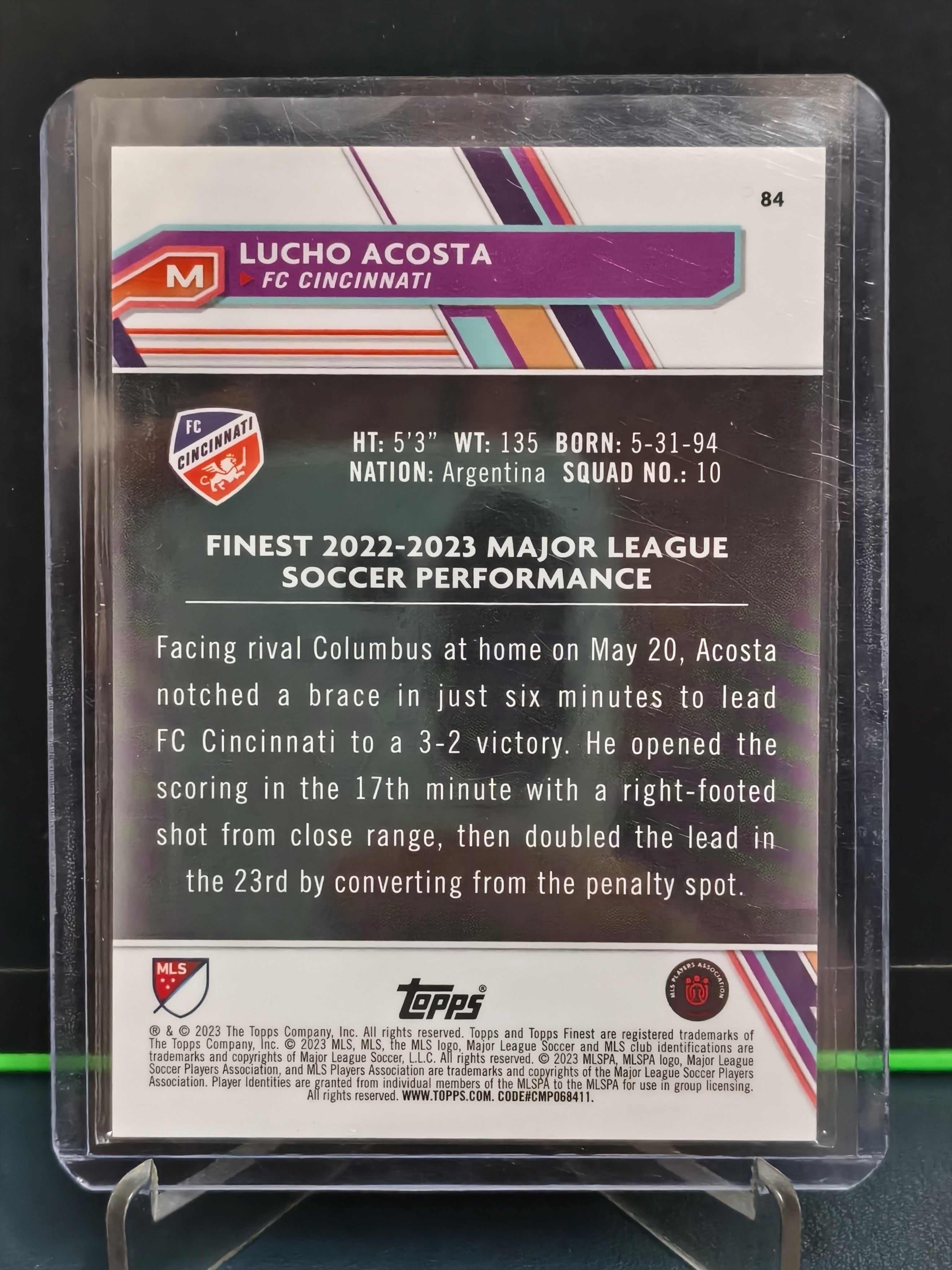 Lucho Acosta - 4/125 Card - Topps Finest MLS 23