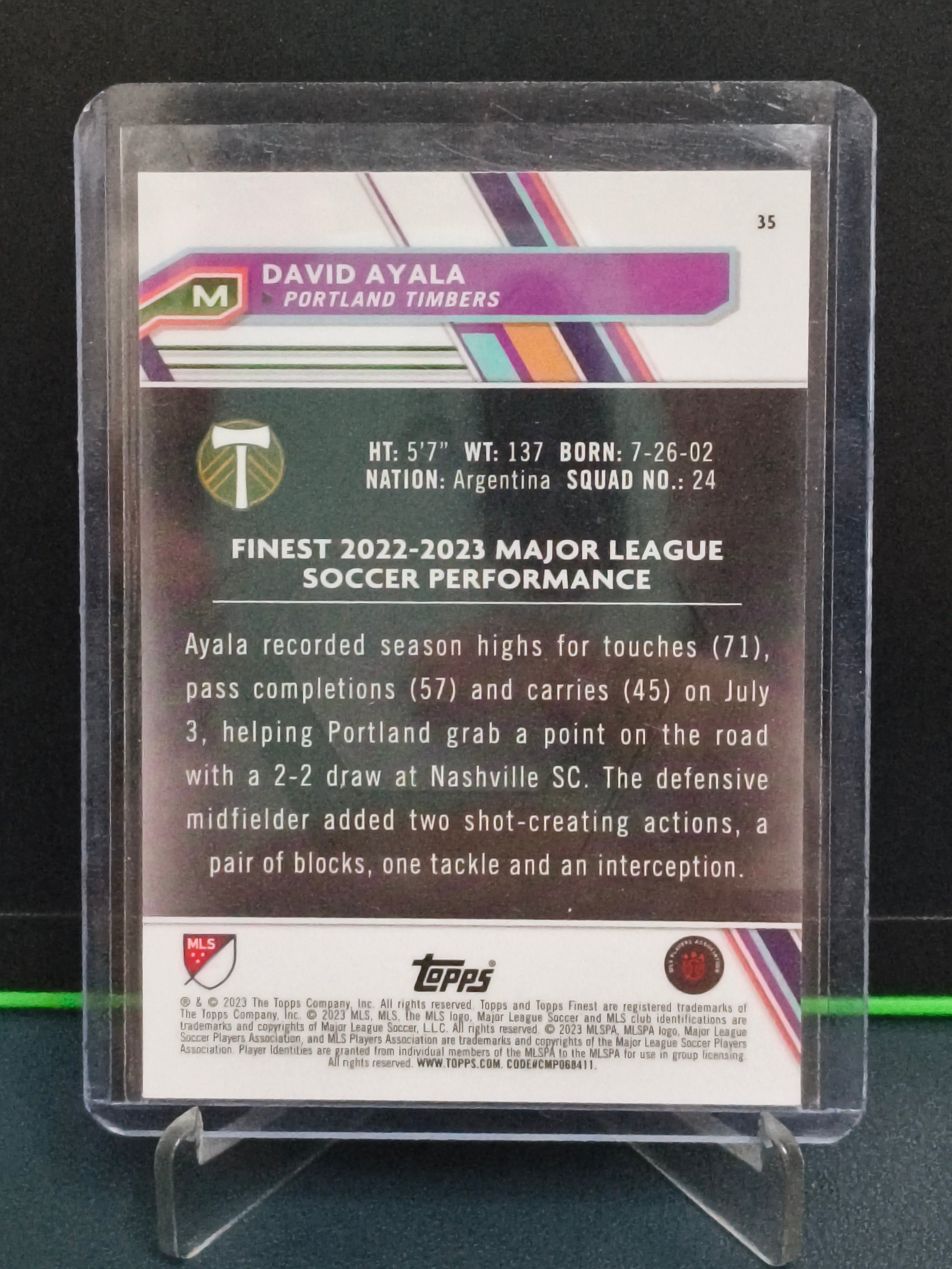 David Ayala - 61/75 Card - Topps Finest MLS 23