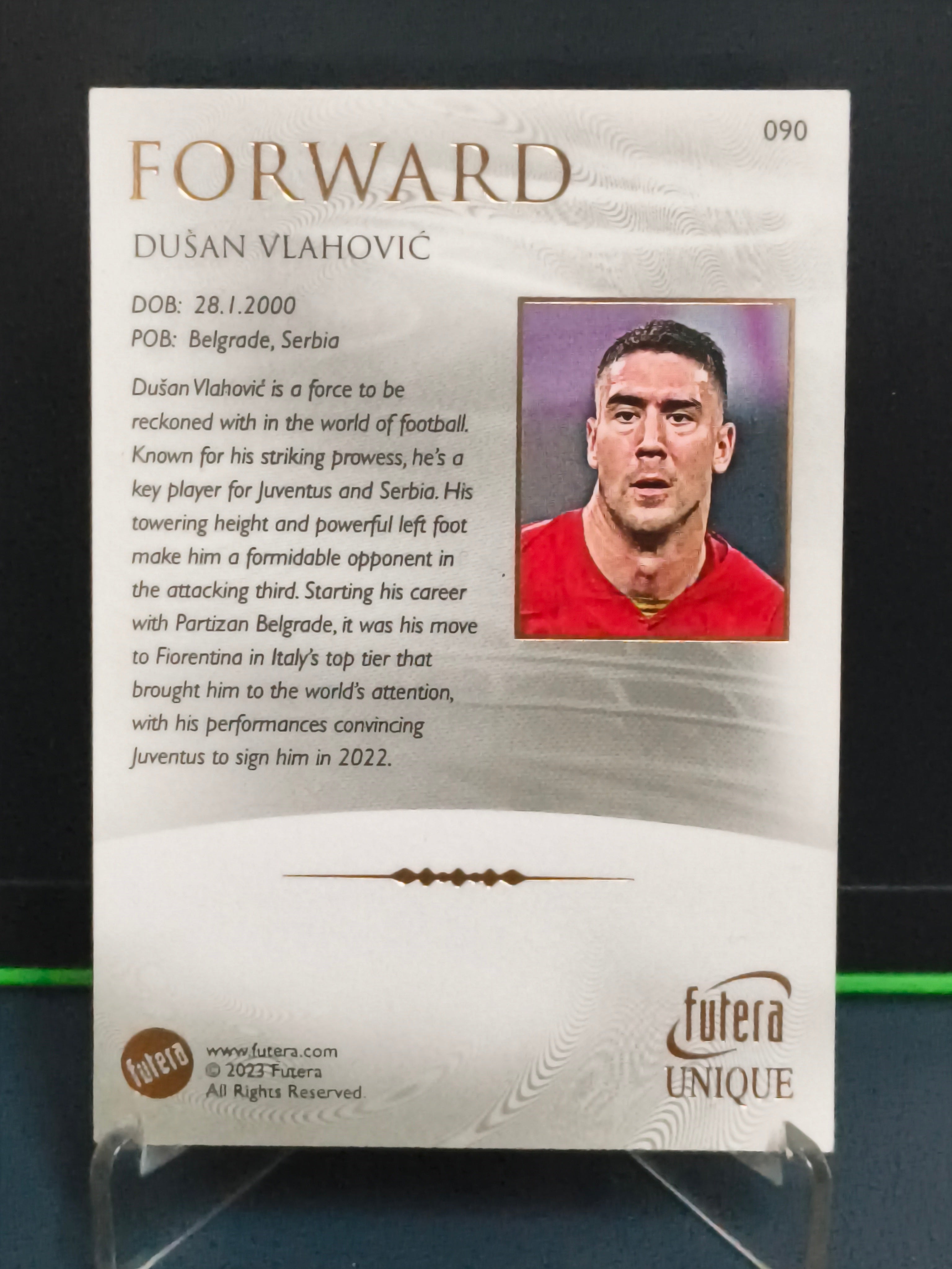 Dusan Vlahovic - Base Card - Futera Unique 2023
