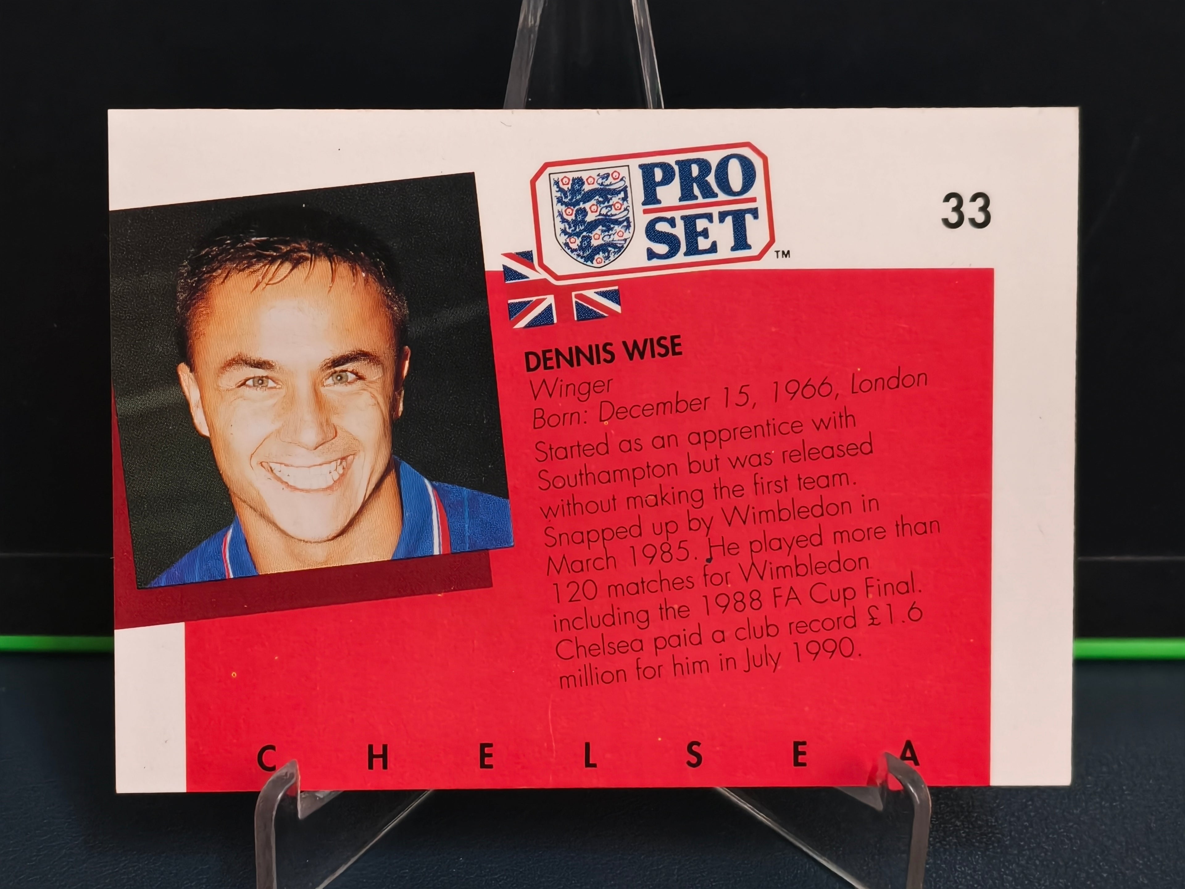 Dennis Wise - Base Card - Pro Set English Football 90-91