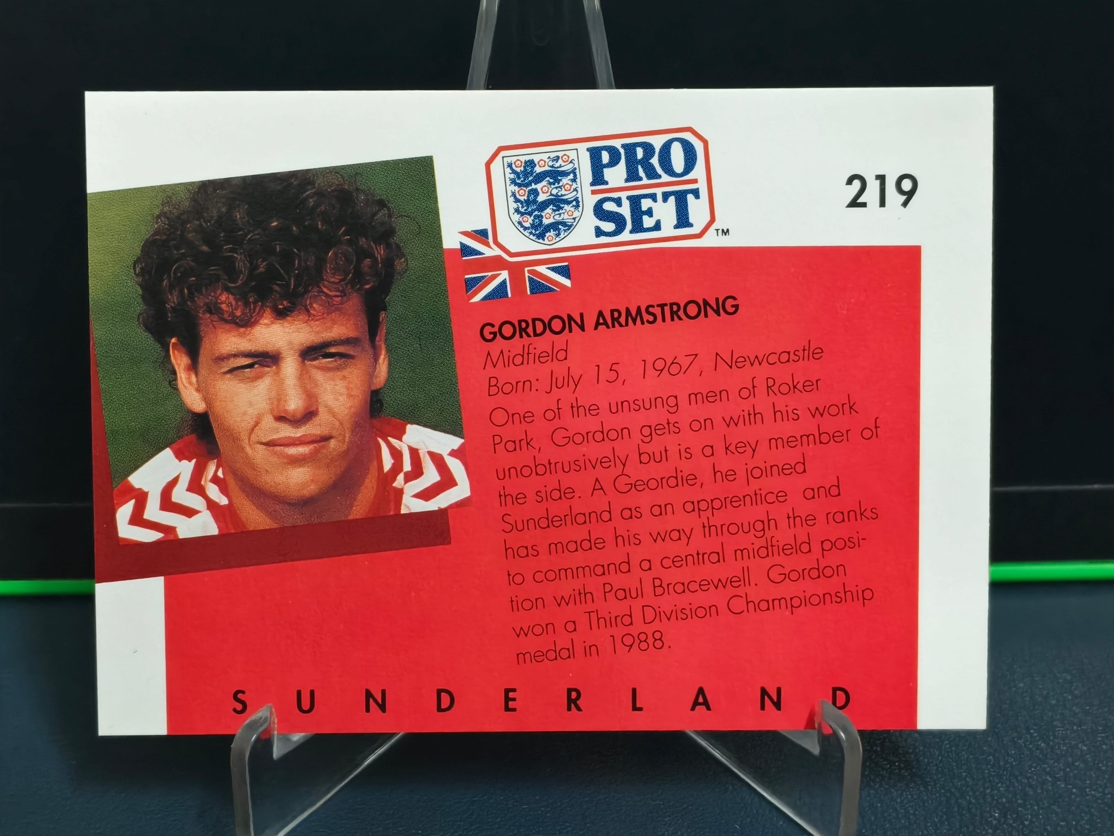 Gordon Armstrong - Base Card - Pro Set English Football 90-91