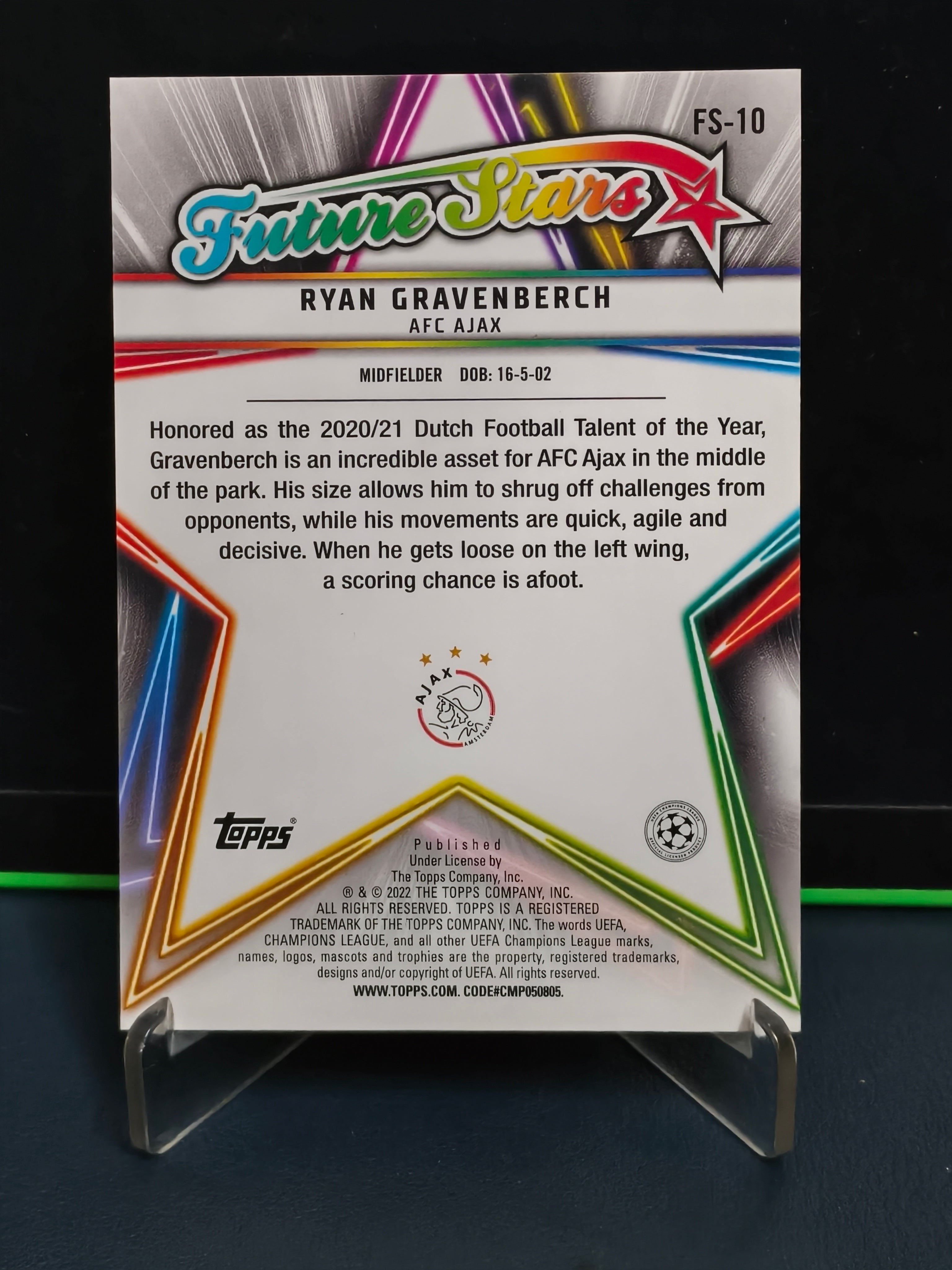 Ryan Gravenberch - Future Stars Card - Topps UCL 21-22