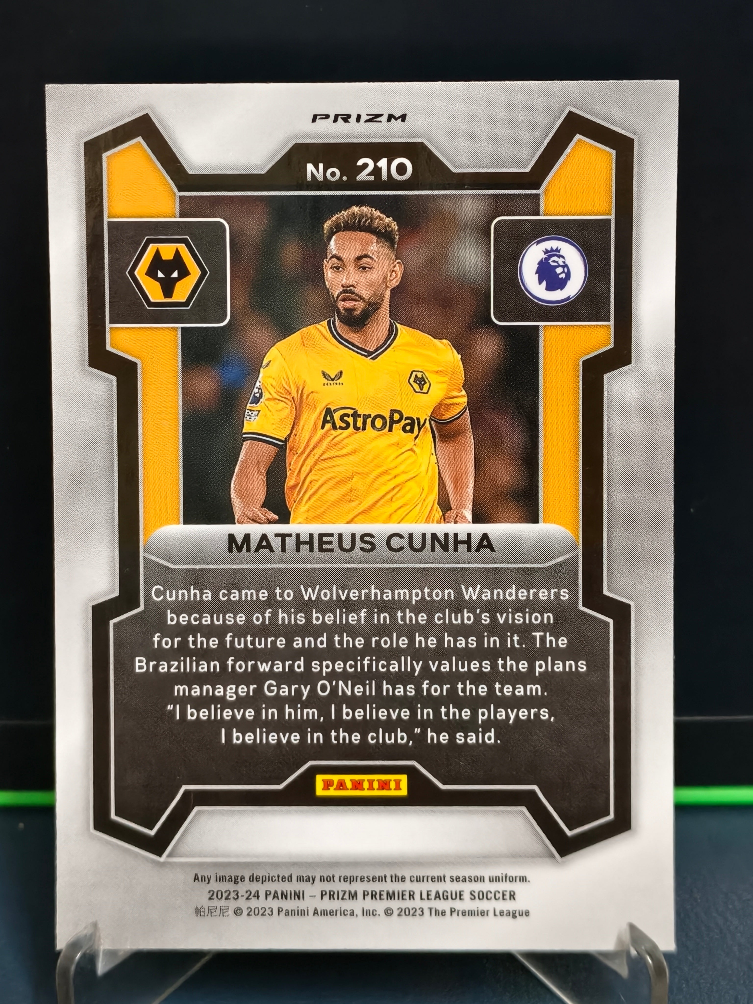 Matheus Cunha - Silver Card - Panini Prizm PL 23-24