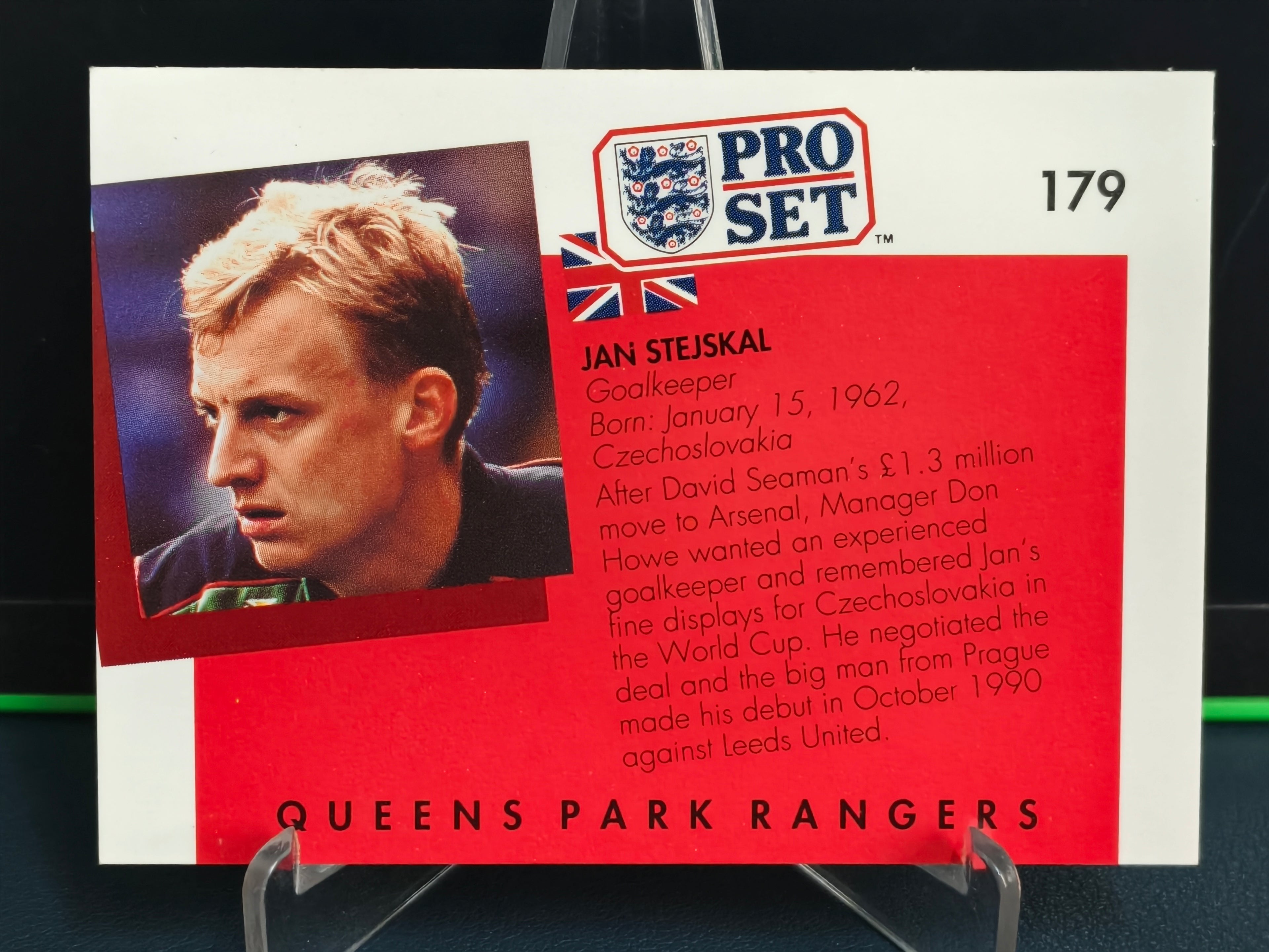 Jan Stejskal - Base Card - Pro Set English Football 90-91