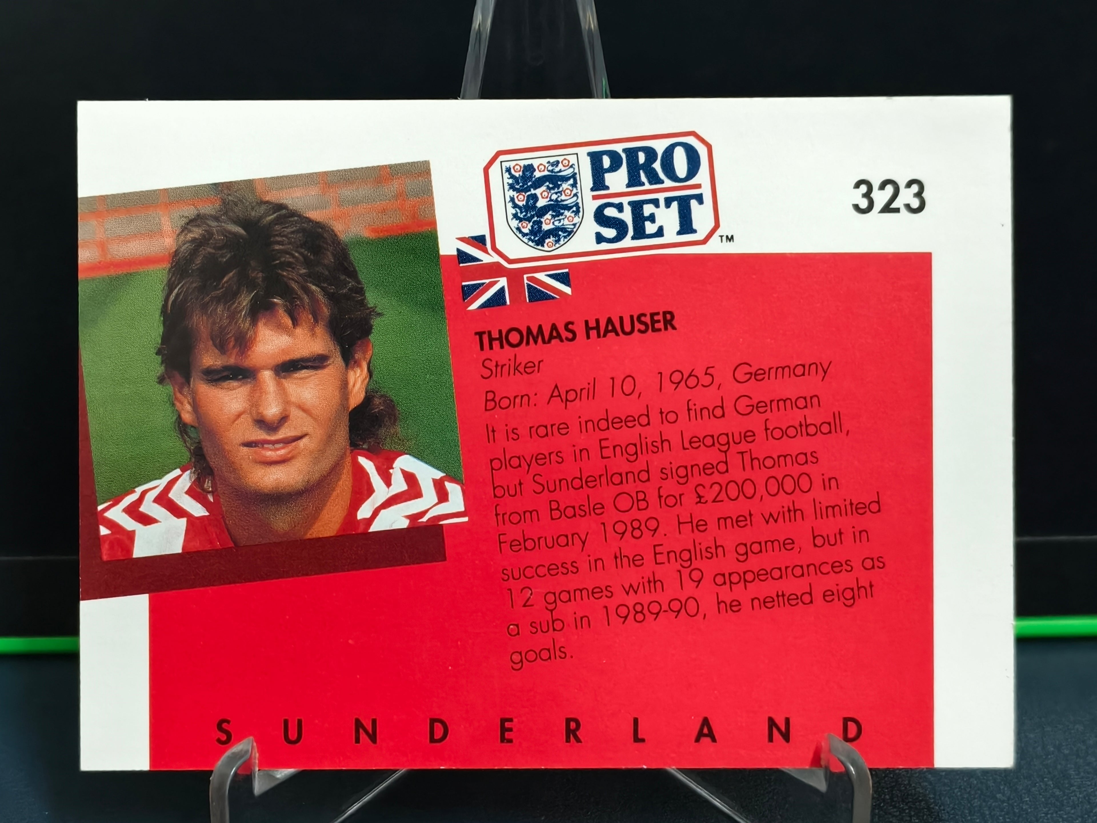 Thomas Hauser - Base Card - Pro Set English Football 90-91