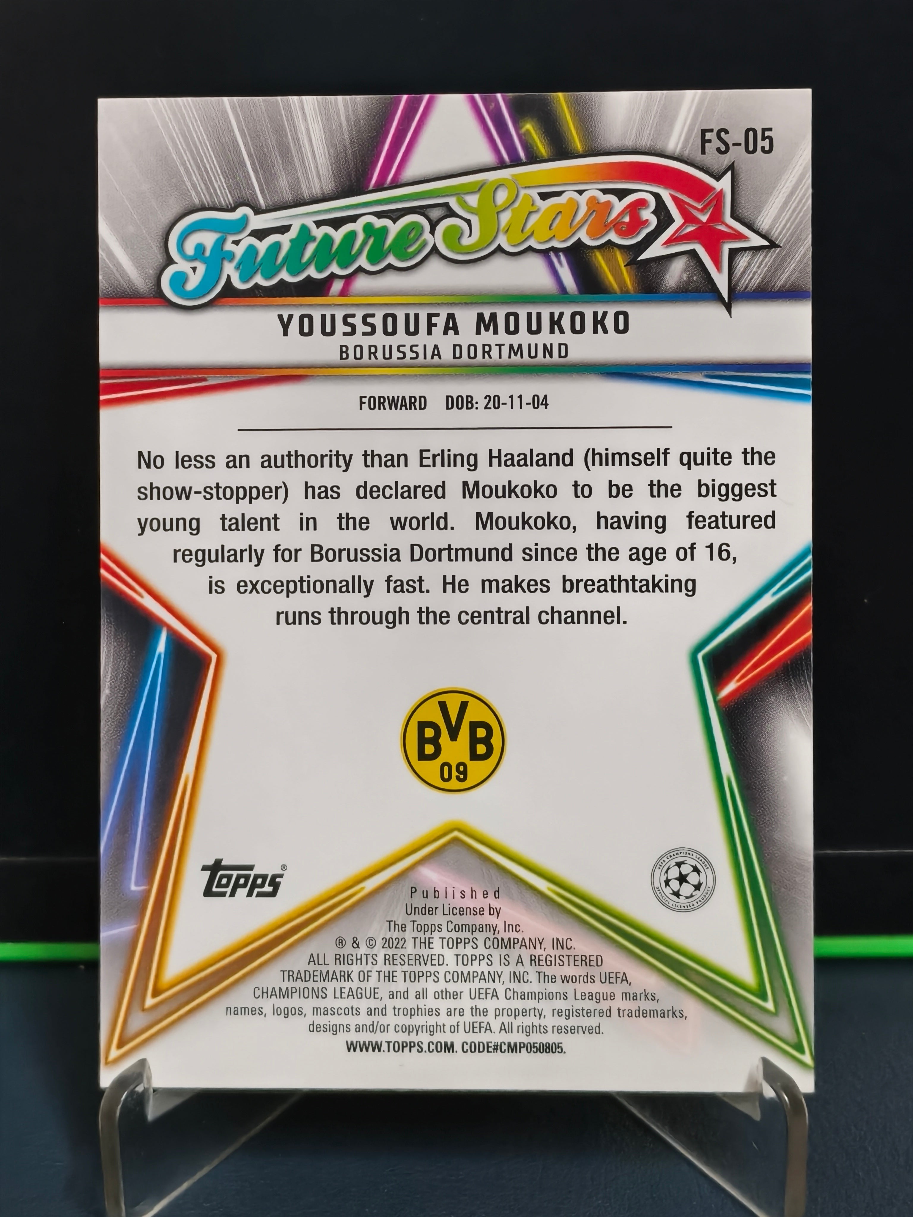 Youssoufa Moukoko - Future Stars Card - Topps UCL 21-22