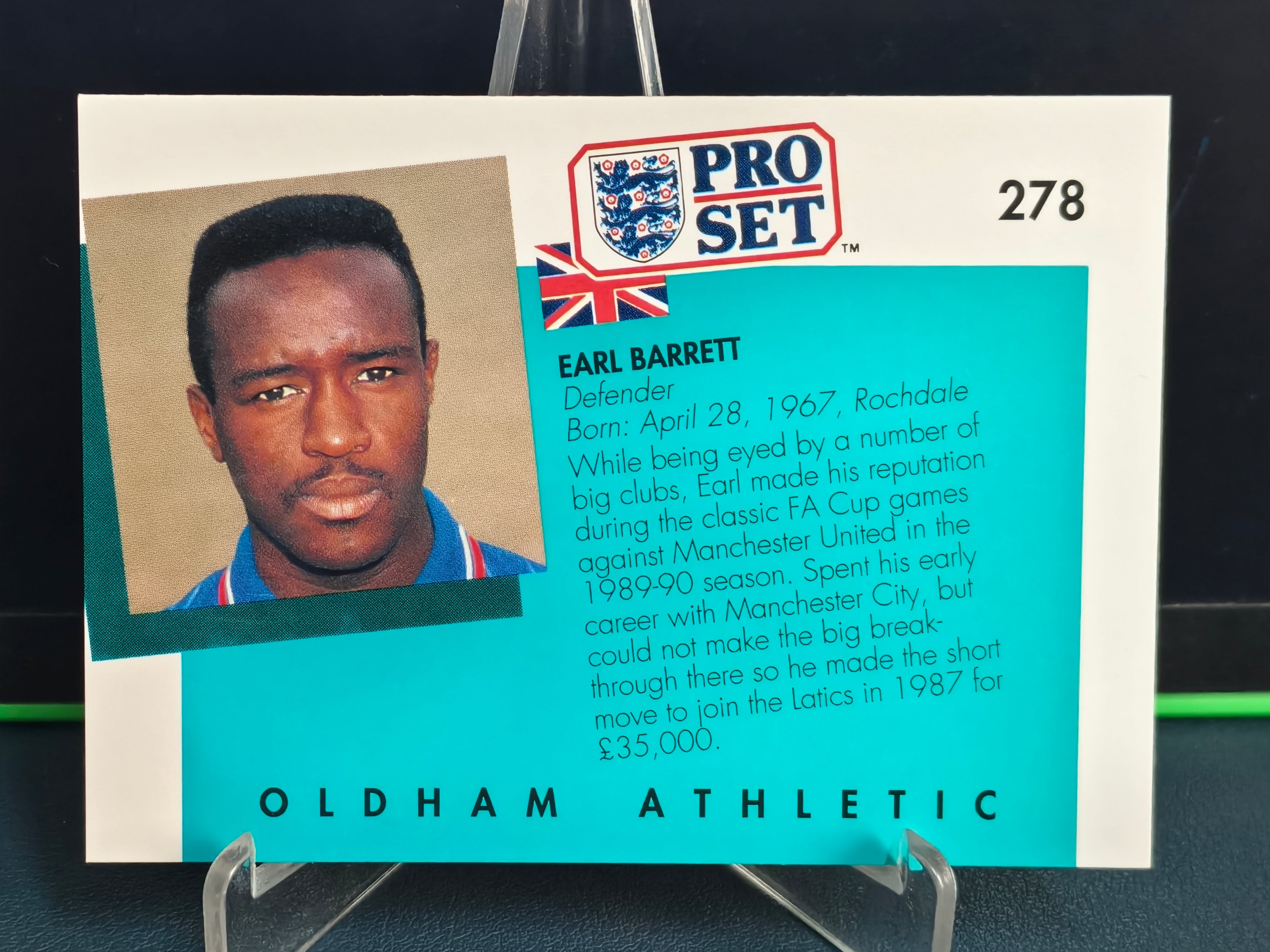 Earl Barrett - Base Card - Pro Set English Football 90-91
