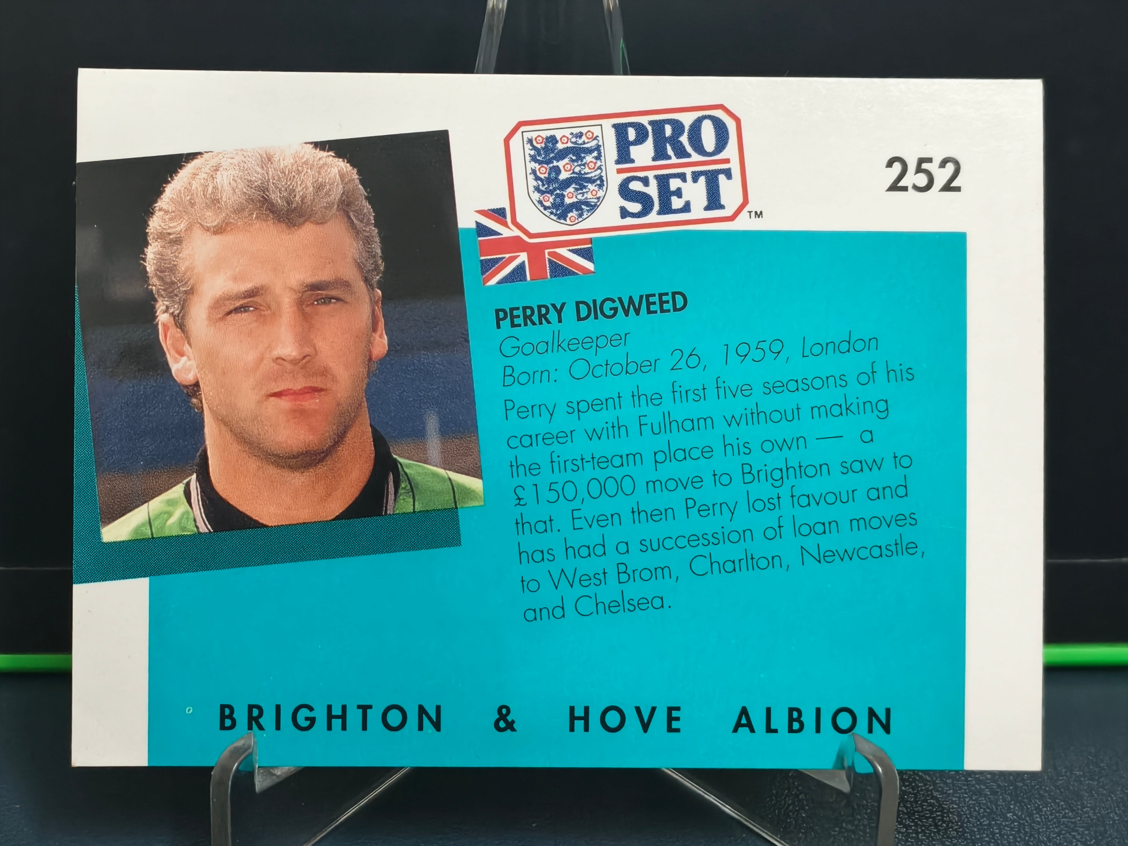 Perry Digweed - Base Card - Pro Set English Football 90-91