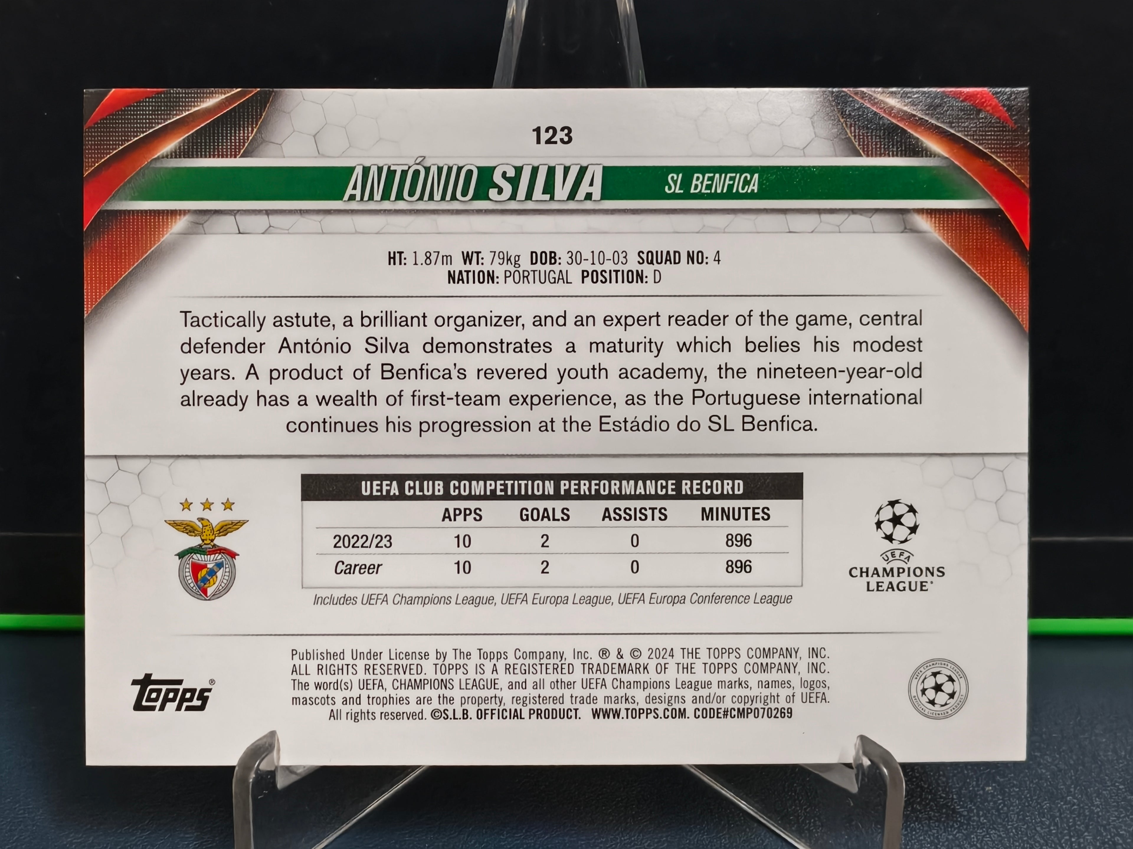 Antonio Silva - Gold Starball Future Stars Card - Topps UCC 23-24