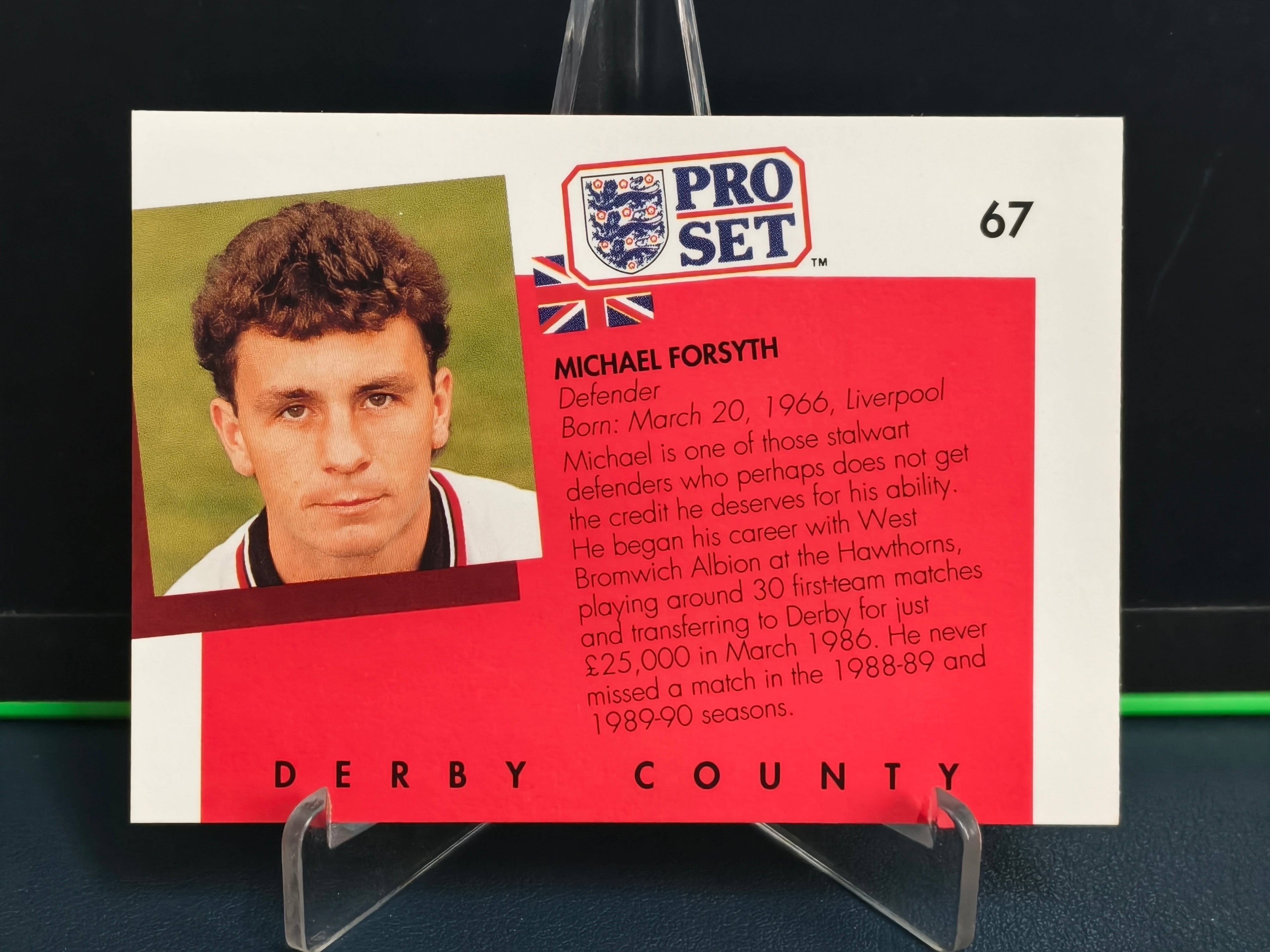 Michael Forsyth - Base Card - Pro Set English Football 90-91