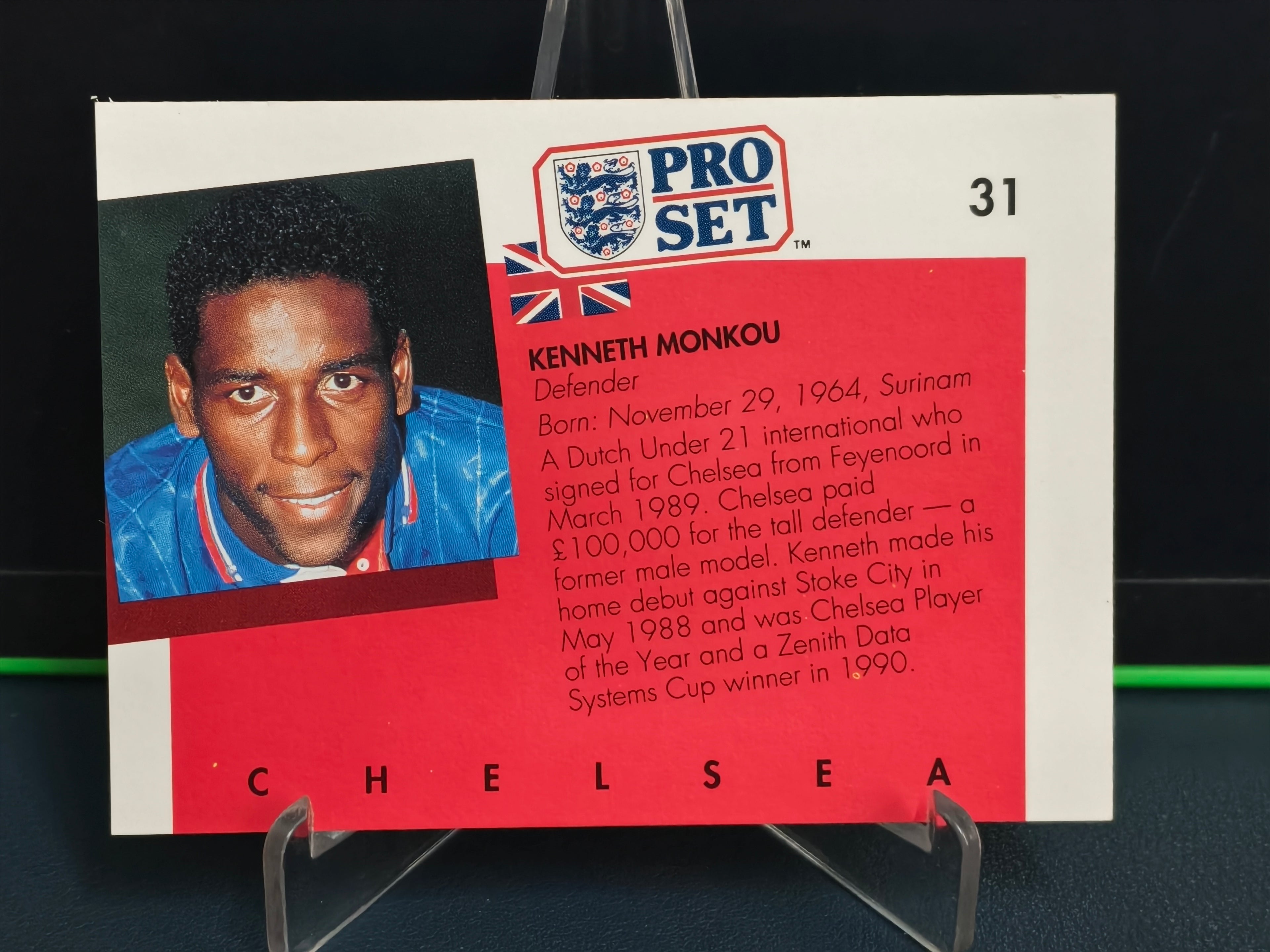 Kenneth Monkou - Base Card - Pro Set English Football 90-91