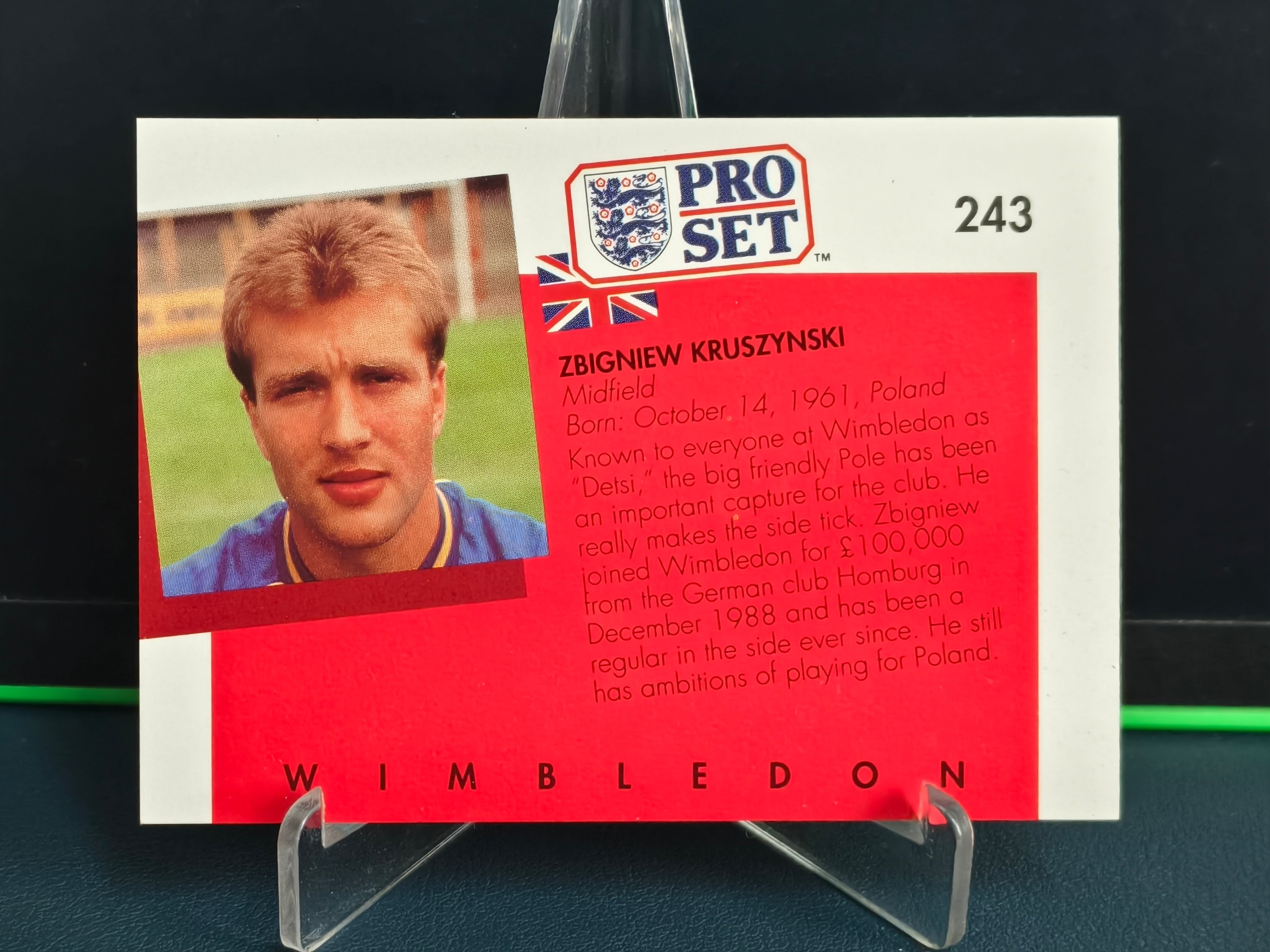 Zbigniew Kruszynski - Base Card - Pro Set English Football 90-91