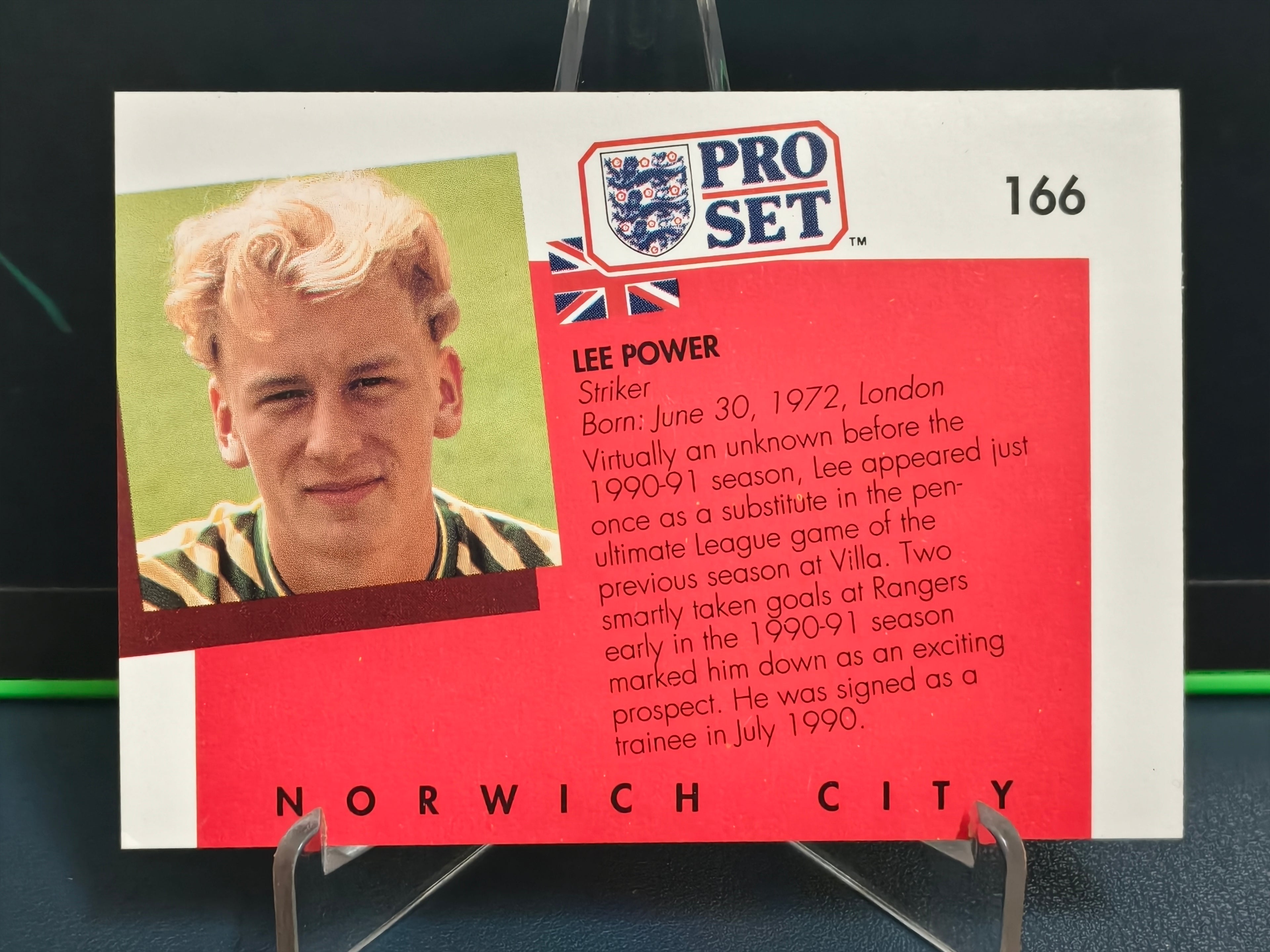 Lee Power - Base Card - Pro Set English Football 90-91