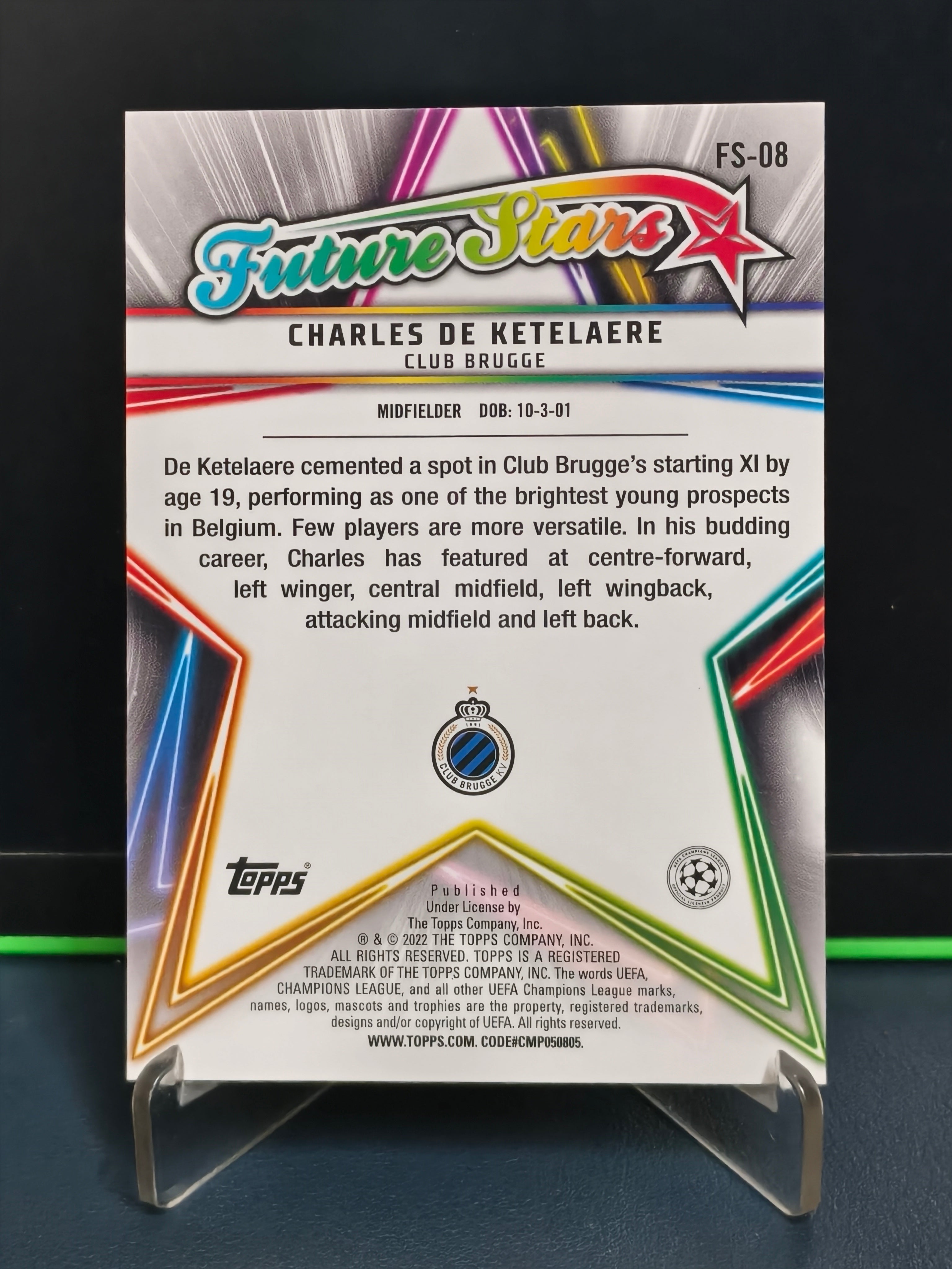Charles De Ketelaere - Future Stars Card - Topps UCL 21-22