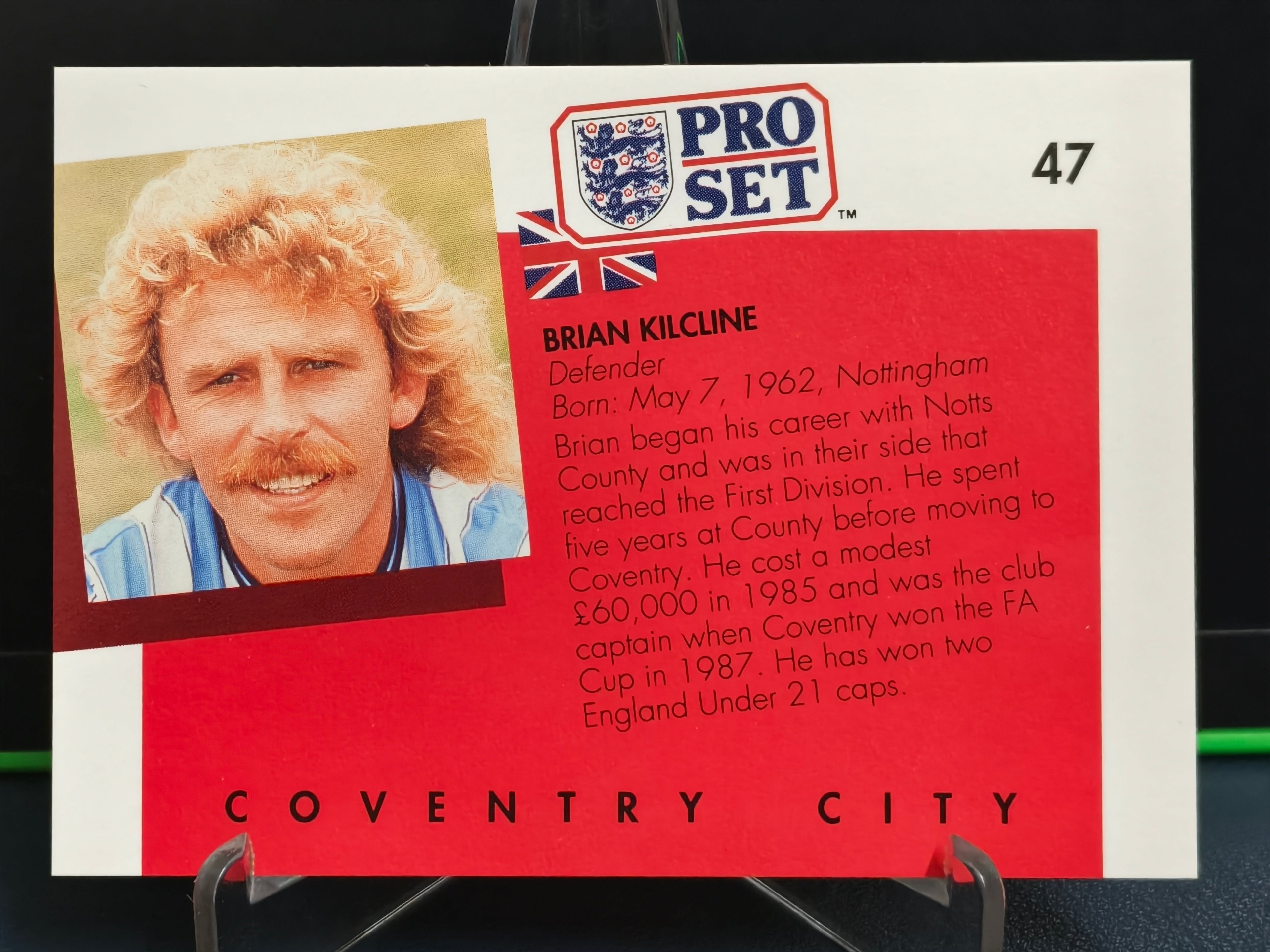Brian Kilcline - Base Card - Pro Set English Football 90-91