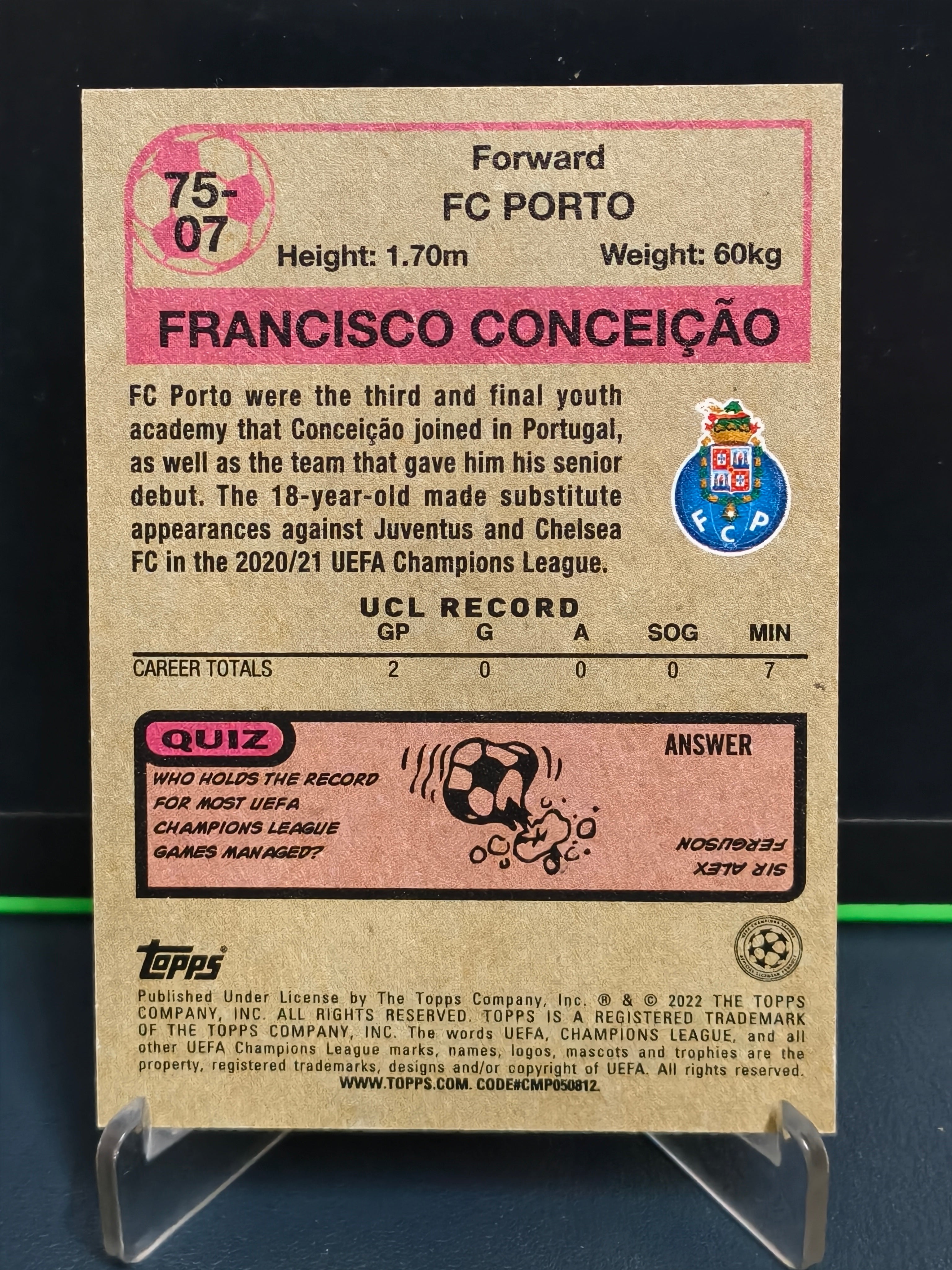 Francisco Conceição - 1975-76 Topps Footballers Card - Topps UCL 21-22