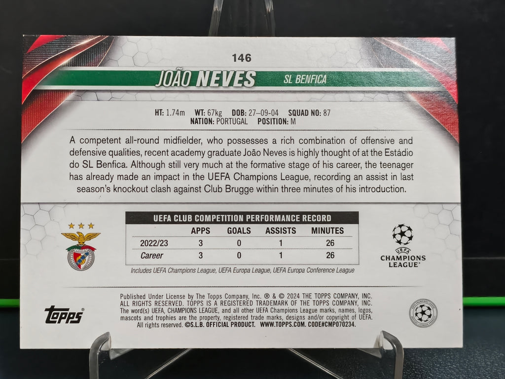 João Neves - Inferno Foil Card - Topps UCC 23-24