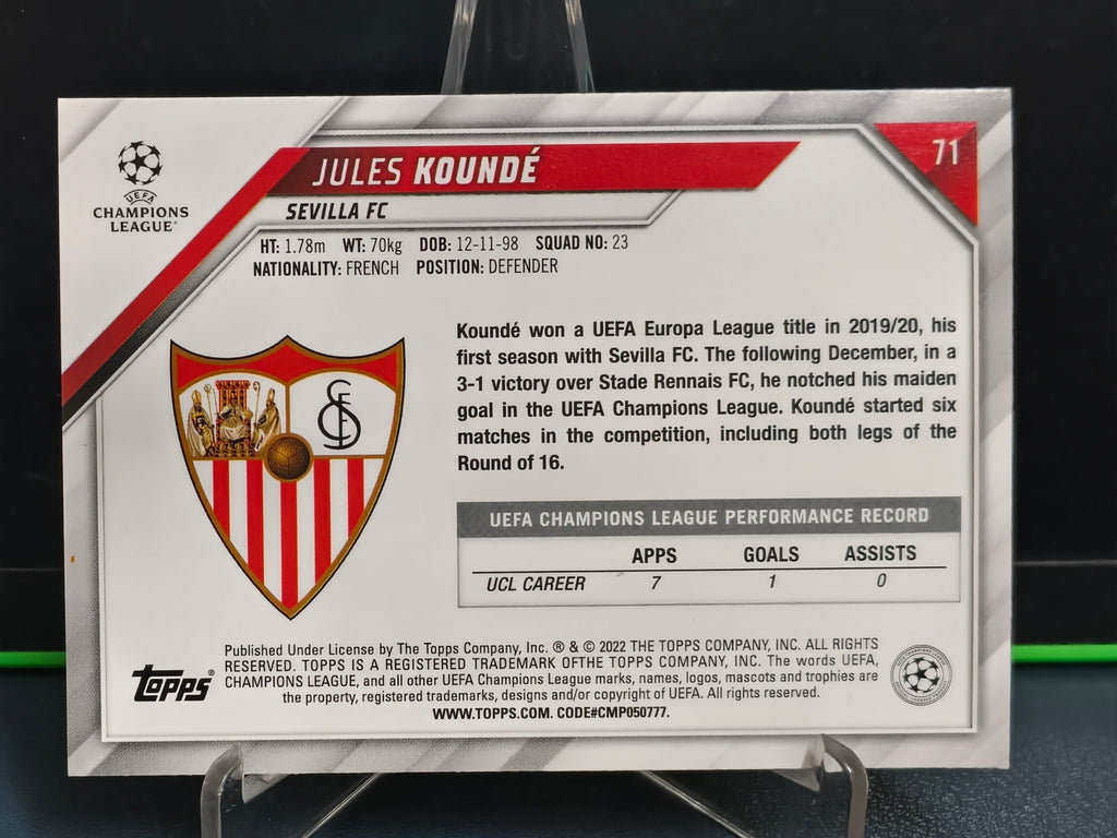 Jules Koundé - Starball Foil Card - Topps UCL 21-22