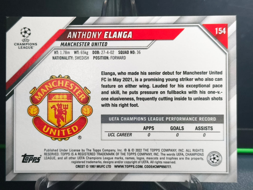 Anthony Elanga - Base Card - Topps UCL 21-22
