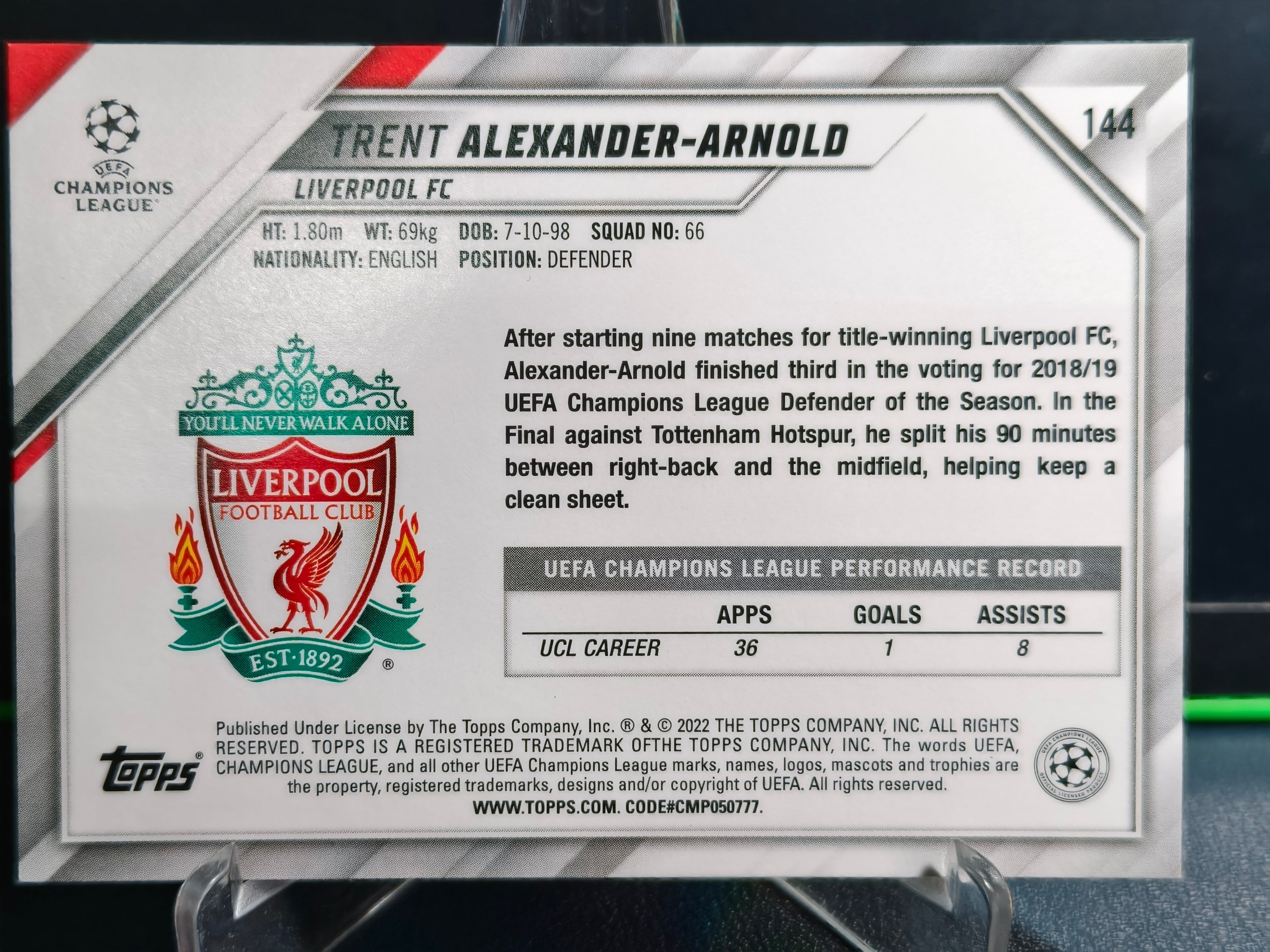 Trent Alexander-Arnold - Base Card - Topps UCL 21-22