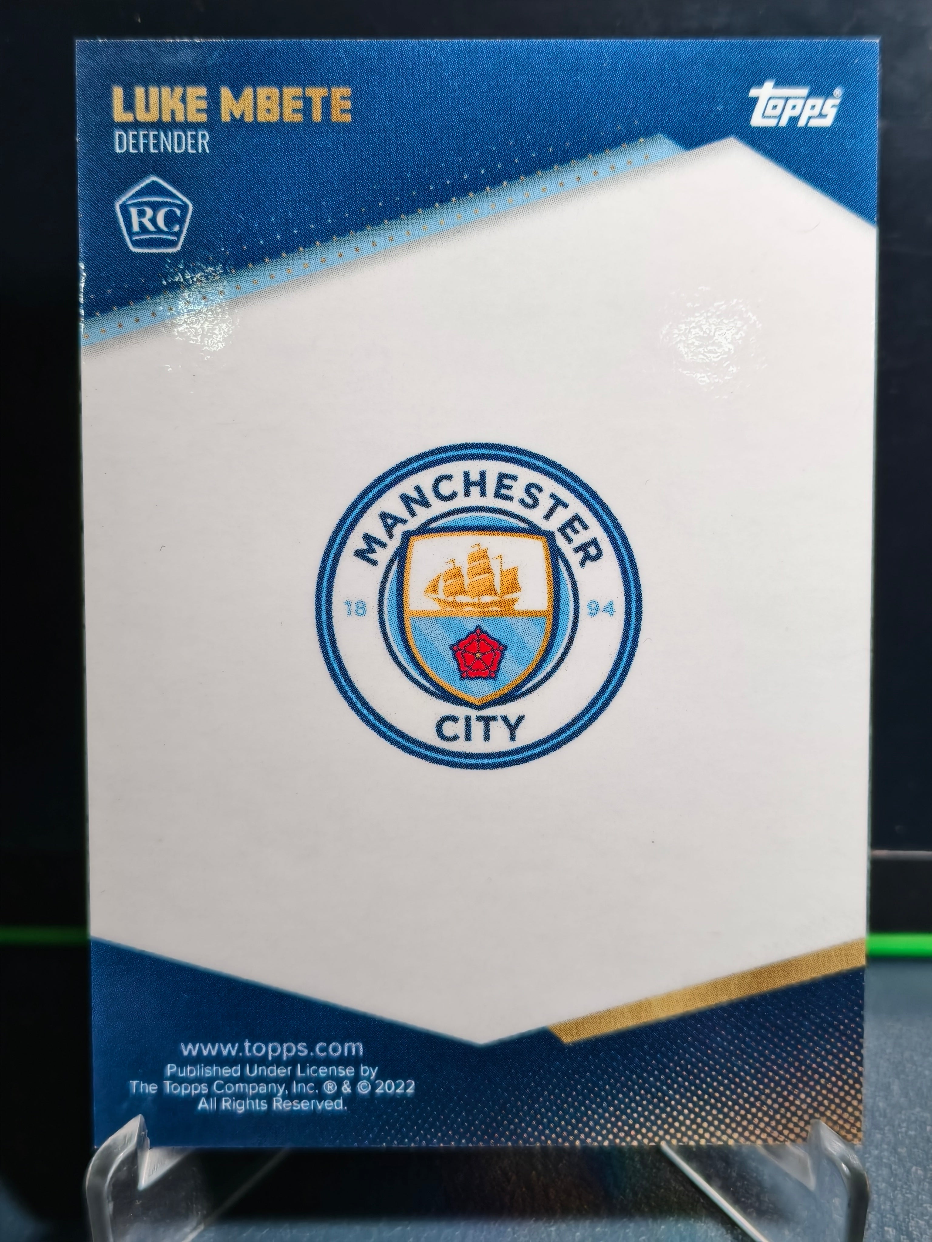 Luke Mbete - Blue Moon Card - Topps Manchester City Team Set 21-22