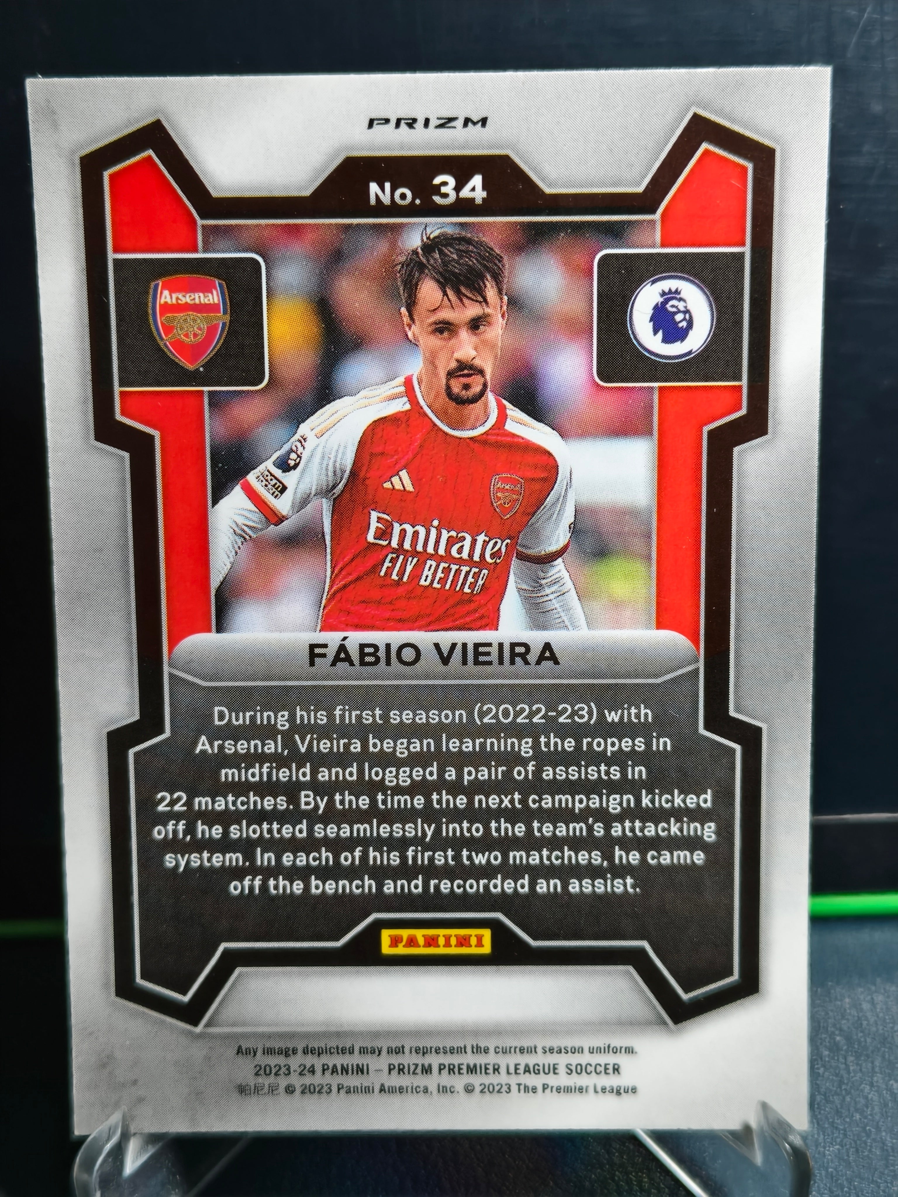 Fabio Vieira - Disco Card - Panini Prizm PL 23-24