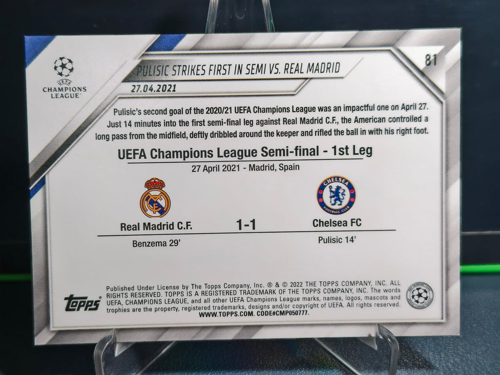 2020-21 Title Winners (Pulisic) - Base Card - Topps UCL 21-22