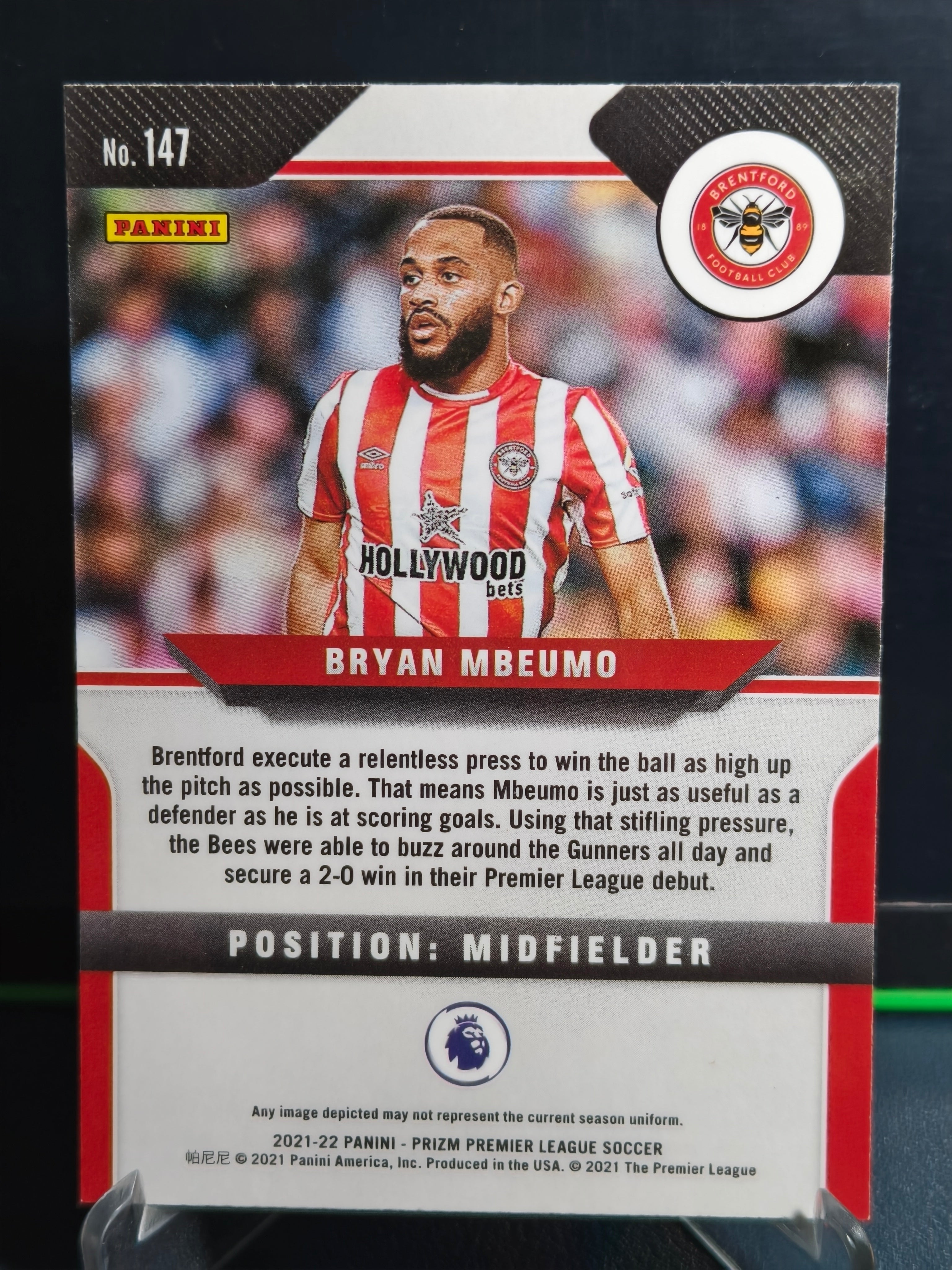 Bryan Mbeumo - Base Card - Panini Prizm PL 21-22