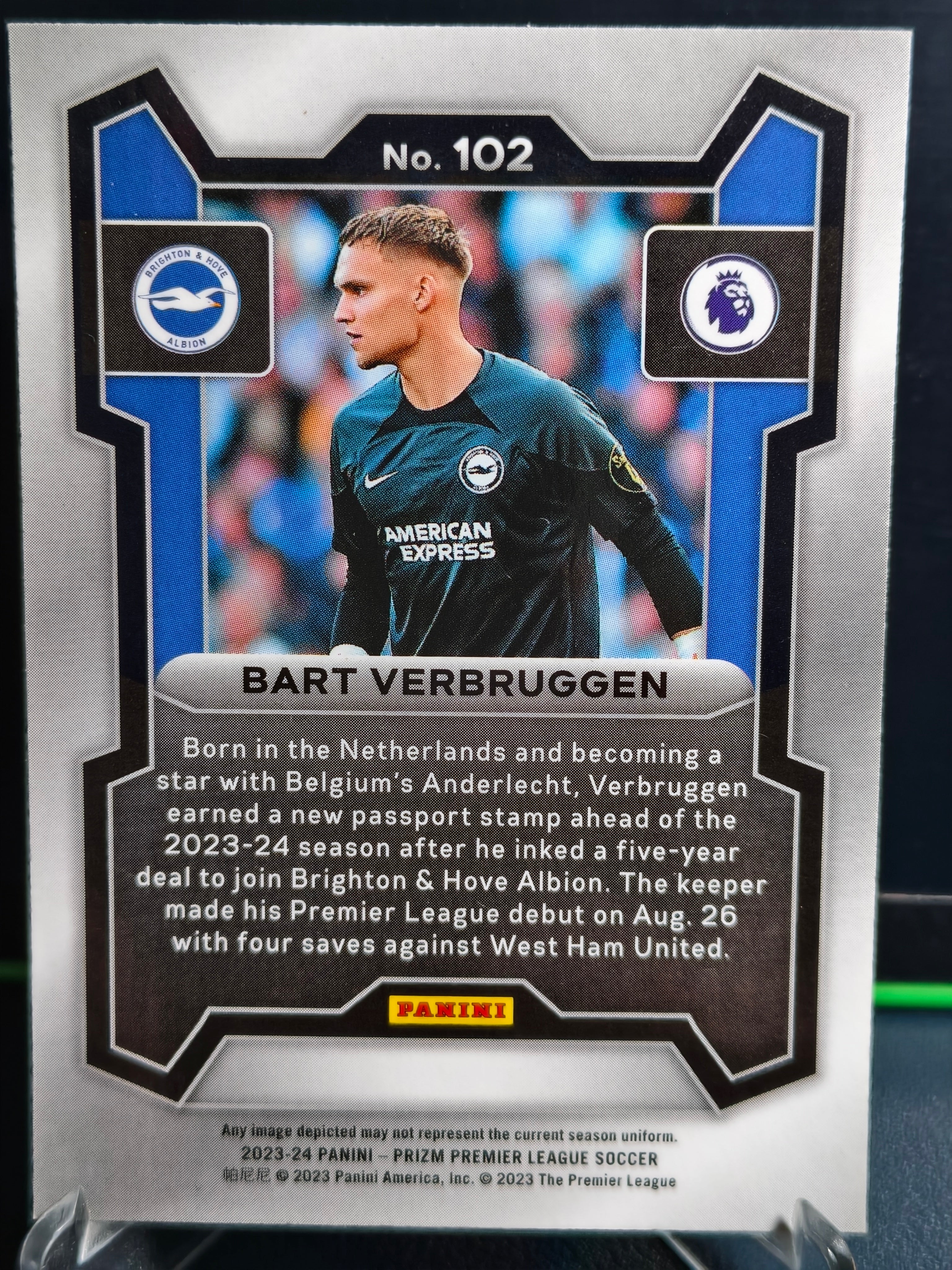 Bart Verbruggen - Base Card - Panini Prizm PL 23-24