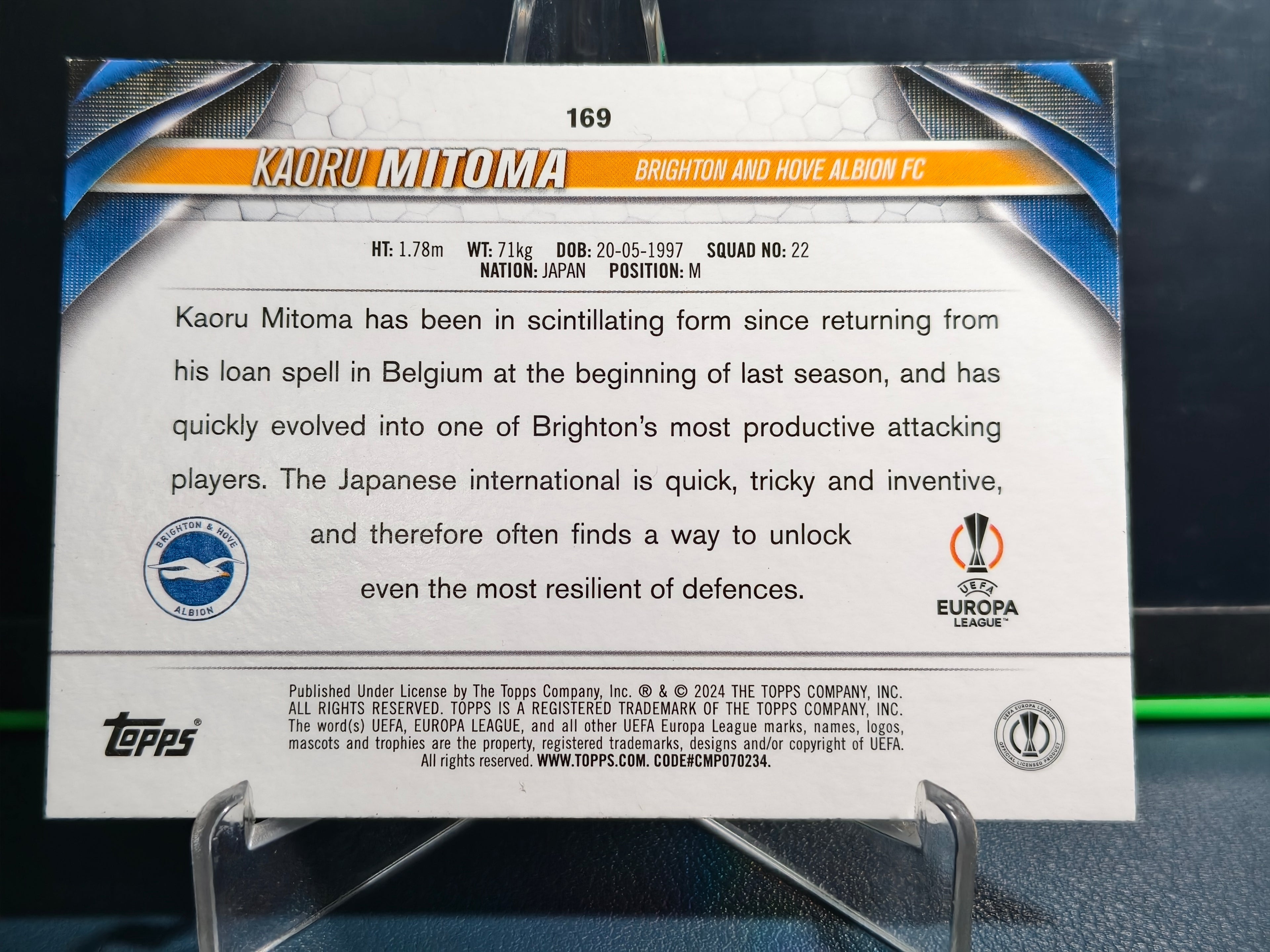 Kaoru Mitoma - Base Card - Topps UCC 23-24