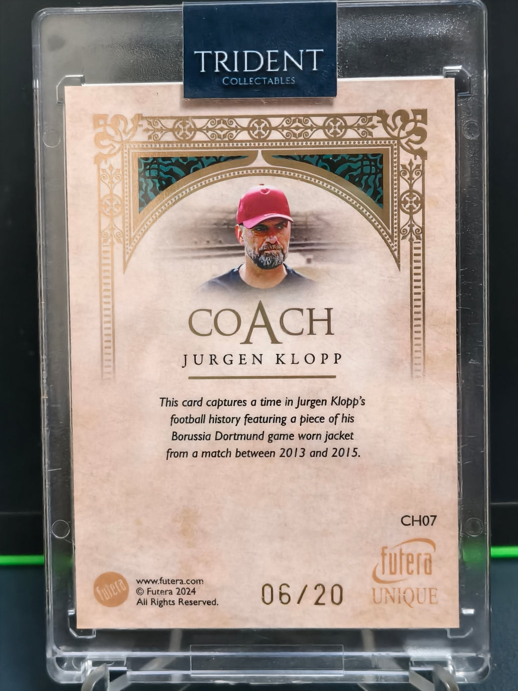 Jurgen Klopp - 6/20 Memorabilia Card - Futera Unique 2024