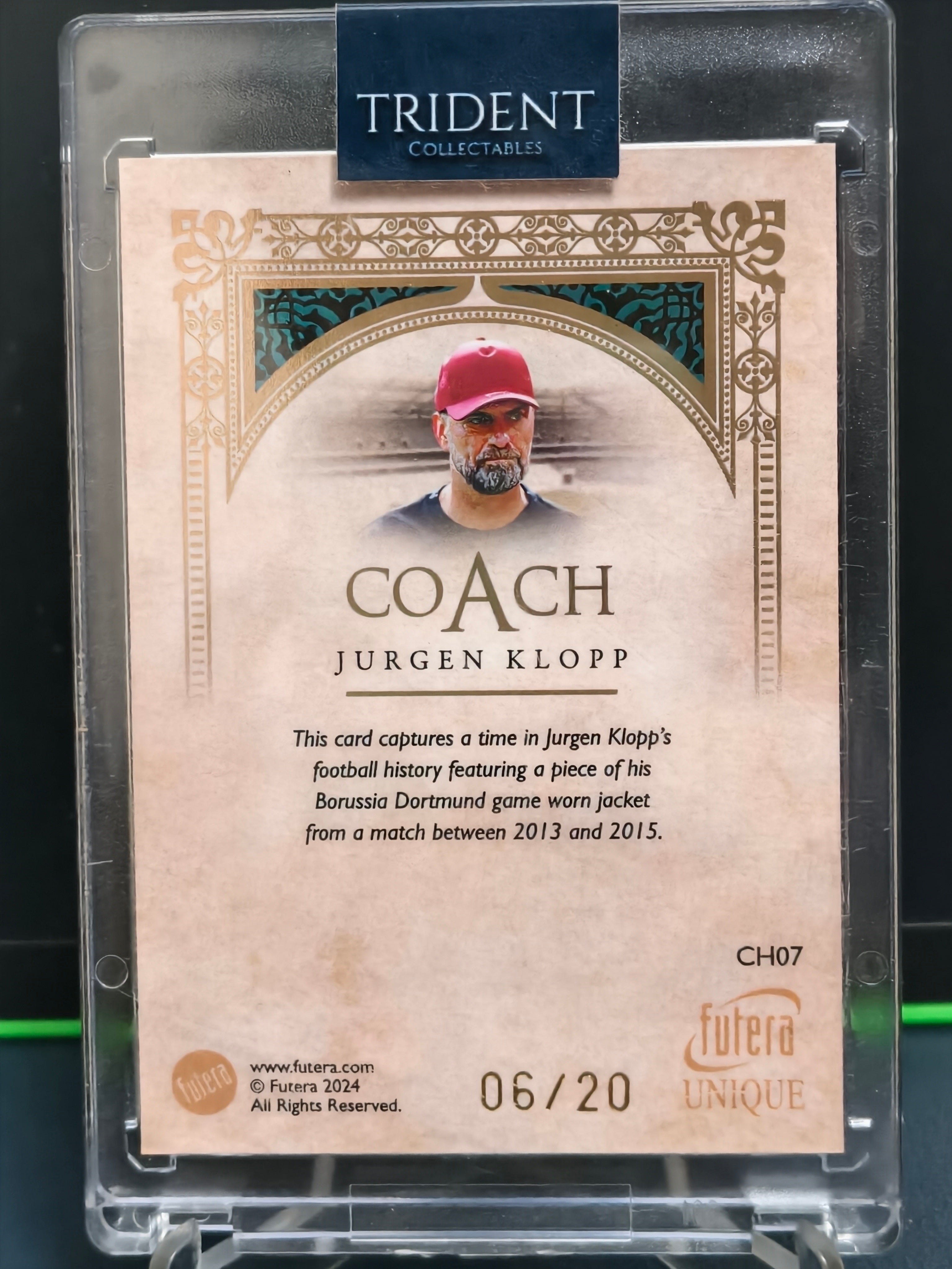 Jurgen Klopp - 6/20 Memorabilia Card - Futera Unique 2024