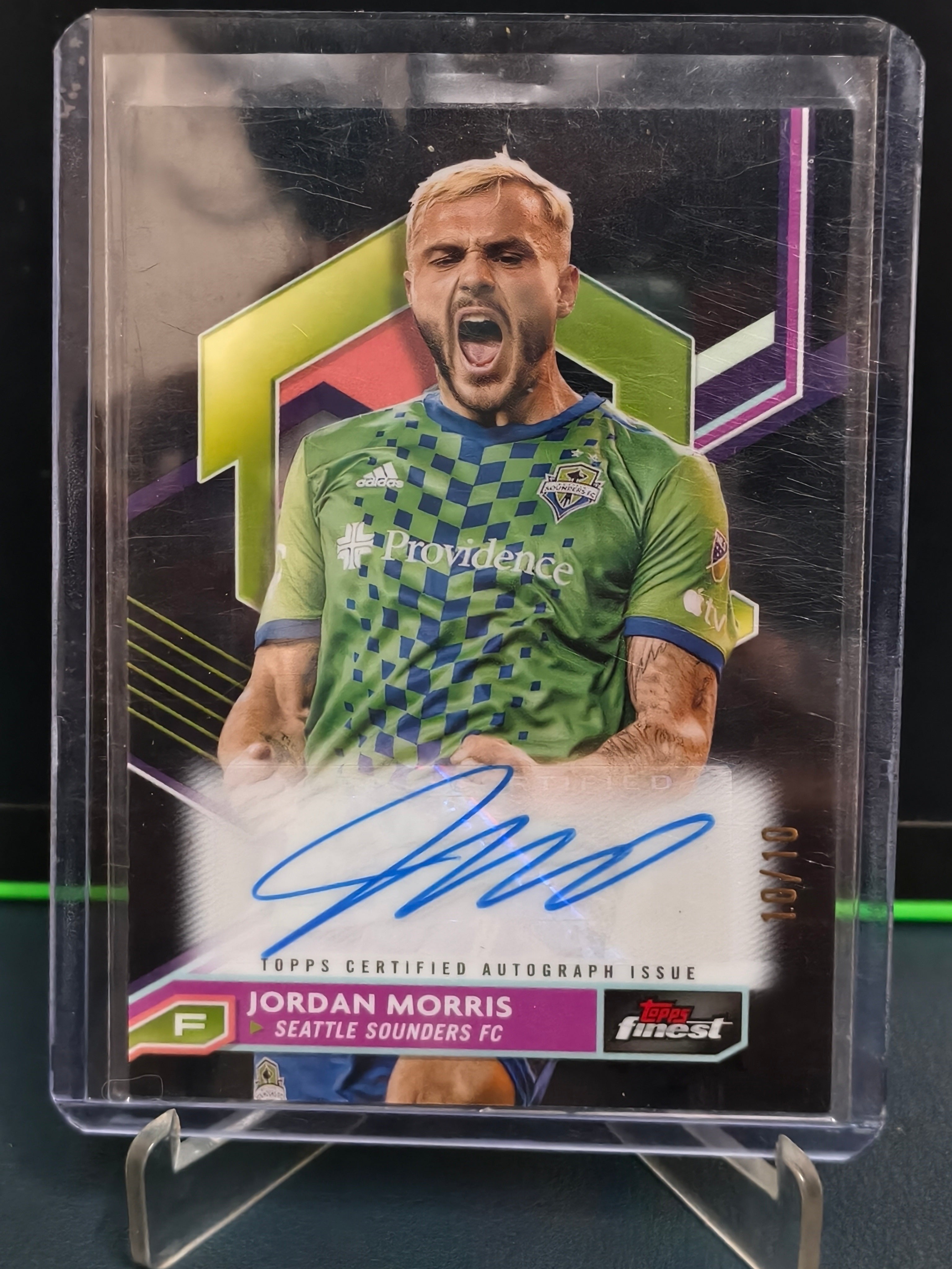 Jordan Morris - 10/10 Auto Card - Topps Finest MLS 23