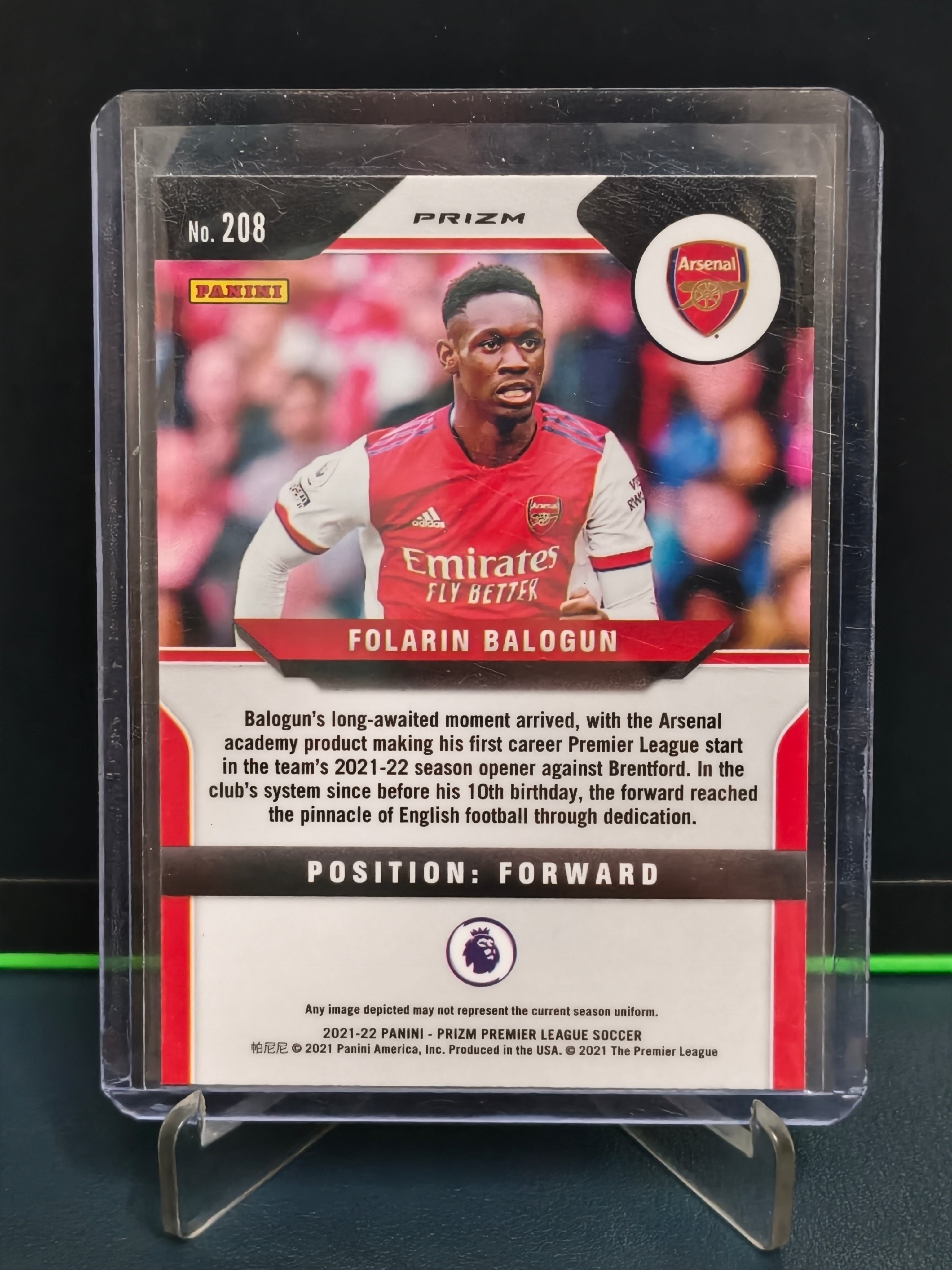 Folarin Balogun - Green Wave Card - Panini Prizm PL 21-22