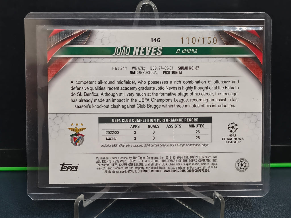Joao Neves - 110/150 Card - Topps UCC 23-24