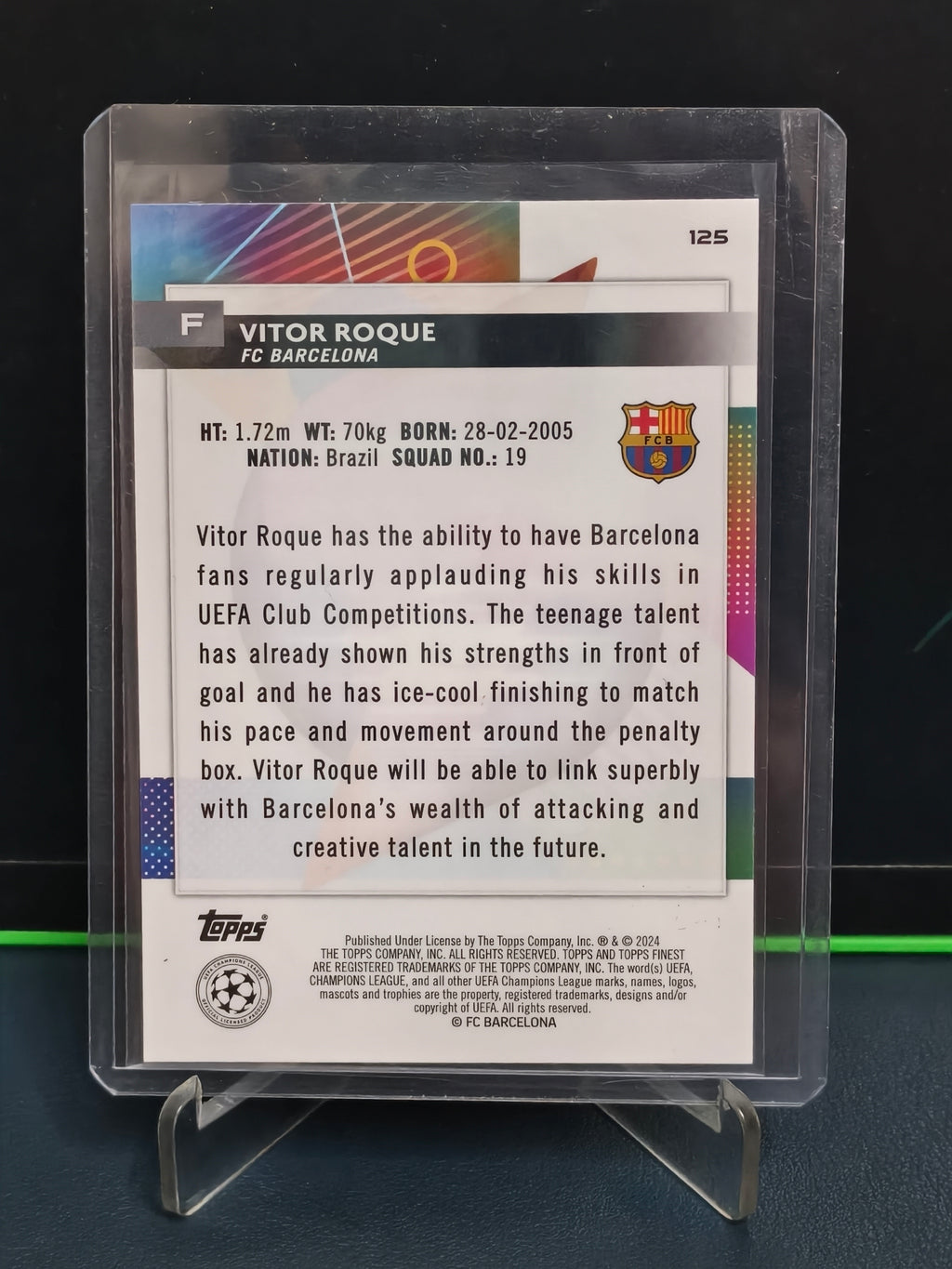 Vitor Roque - 127/150 Card - Topps Finest UCC 23-24