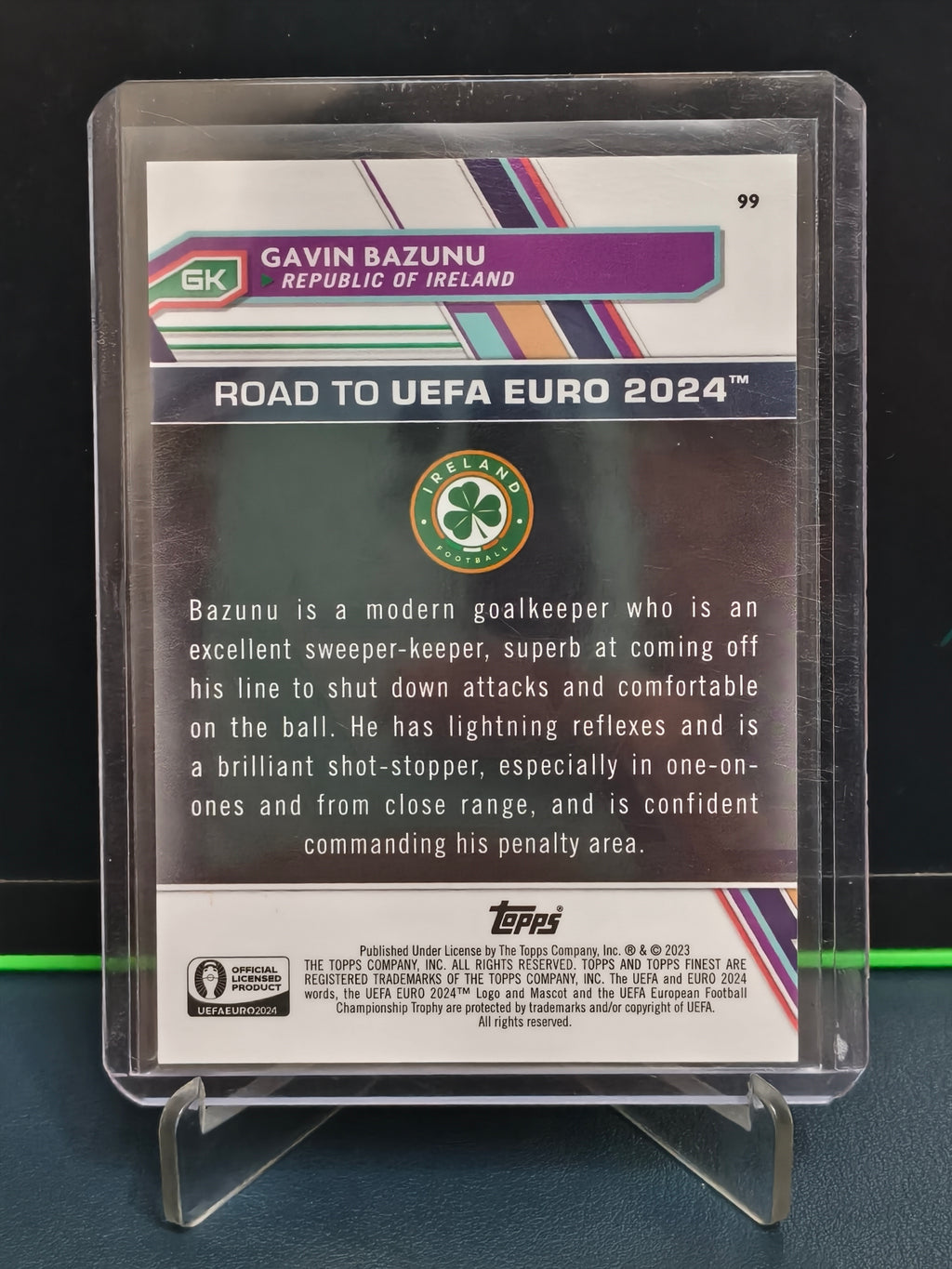 Gavin Bazunu - 58/99 Card - Topps Finest Road to UEFA Euro 2024