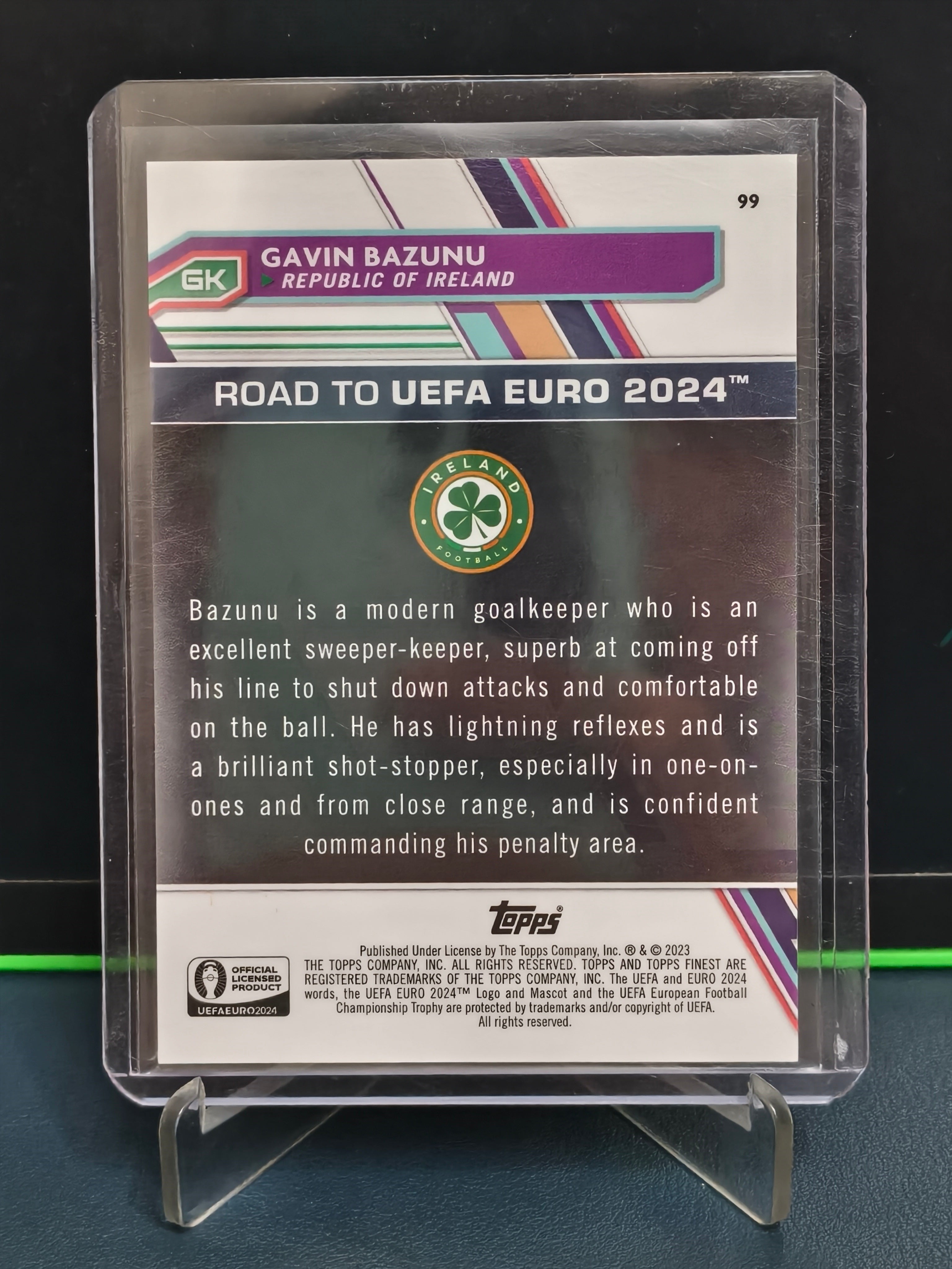 Gavin Bazunu - 58/99 Card - Topps Finest Road to UEFA Euro 2024