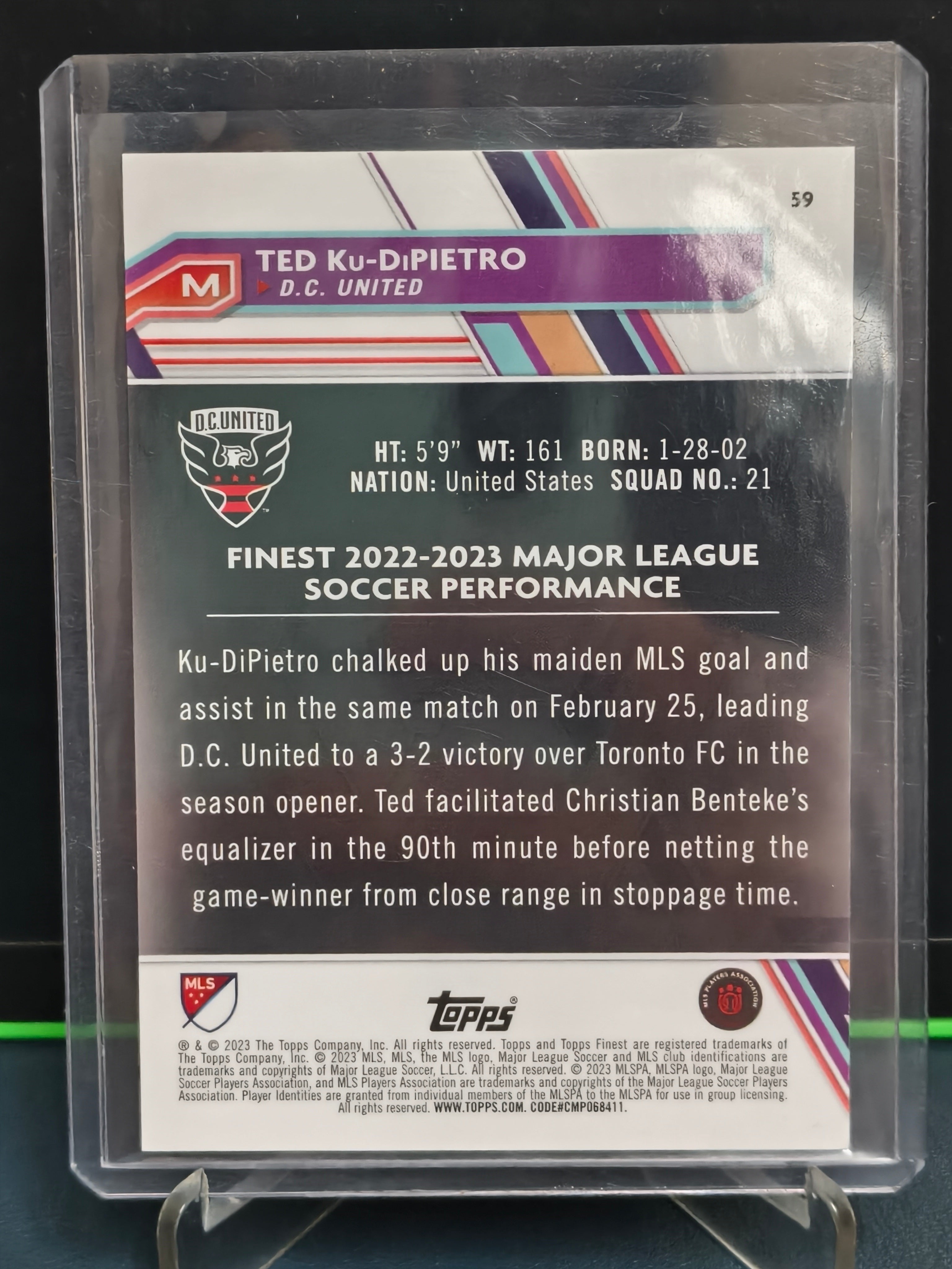 Ted Ku-DiPietro - 19/50 Card - Topps Finest MLS 23