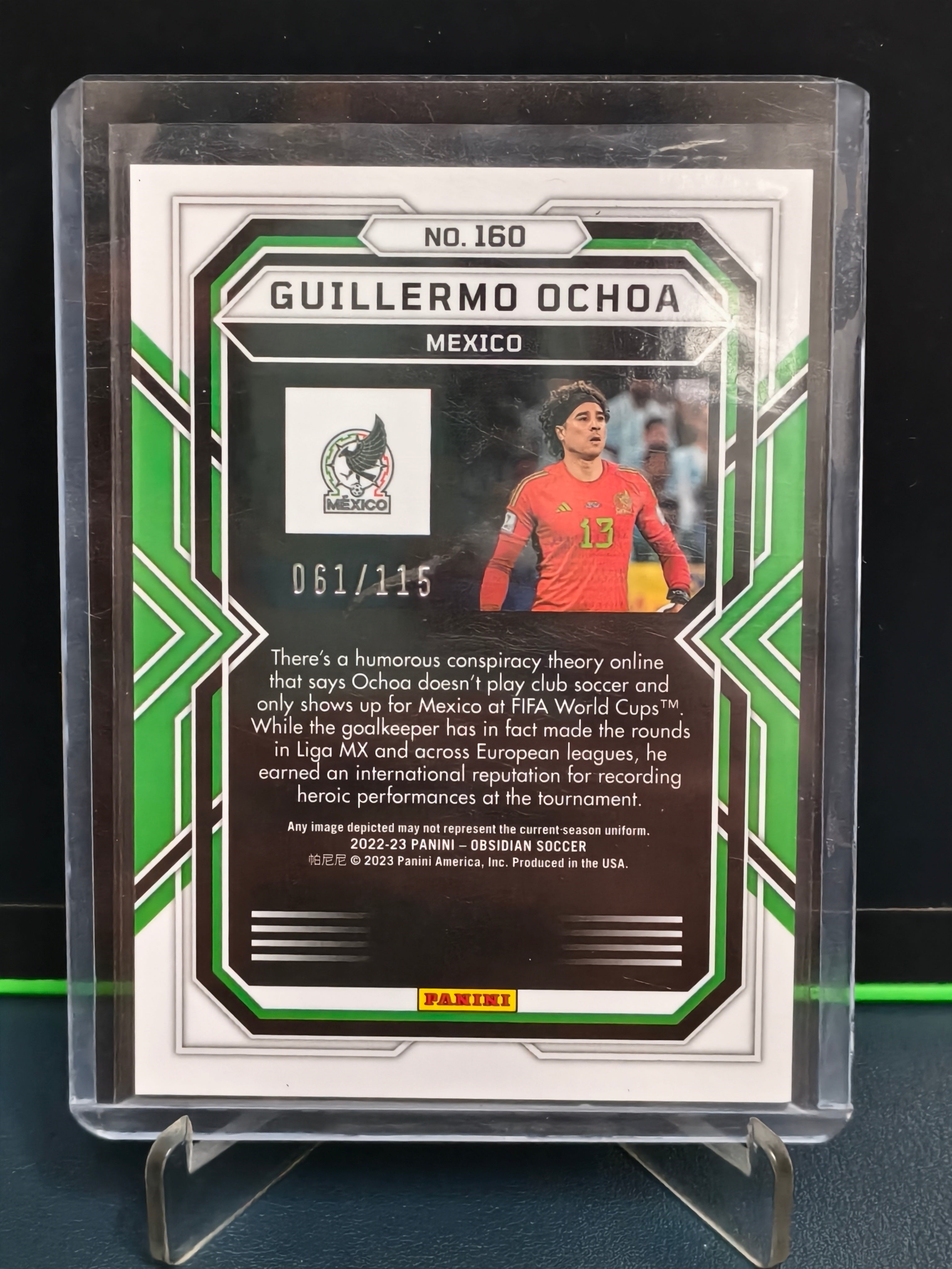 Guillermo Ochoa - 61/115 Card - Panini Obsidian Soccer 22-23